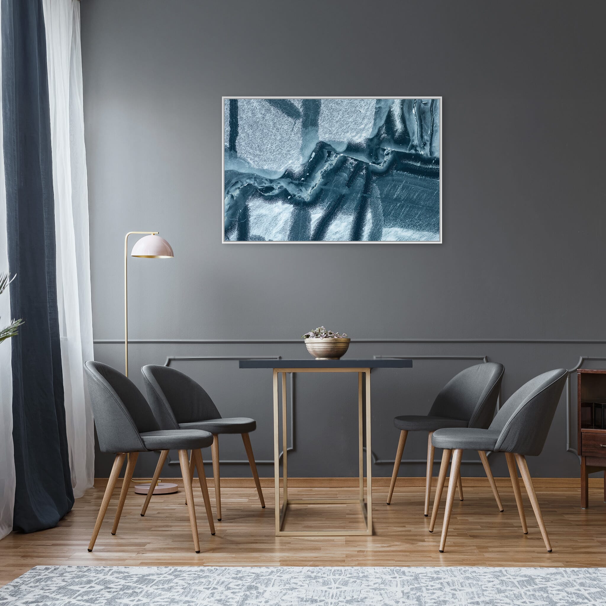 Modern Interior design featuring photography prints by Jan Erik Waider