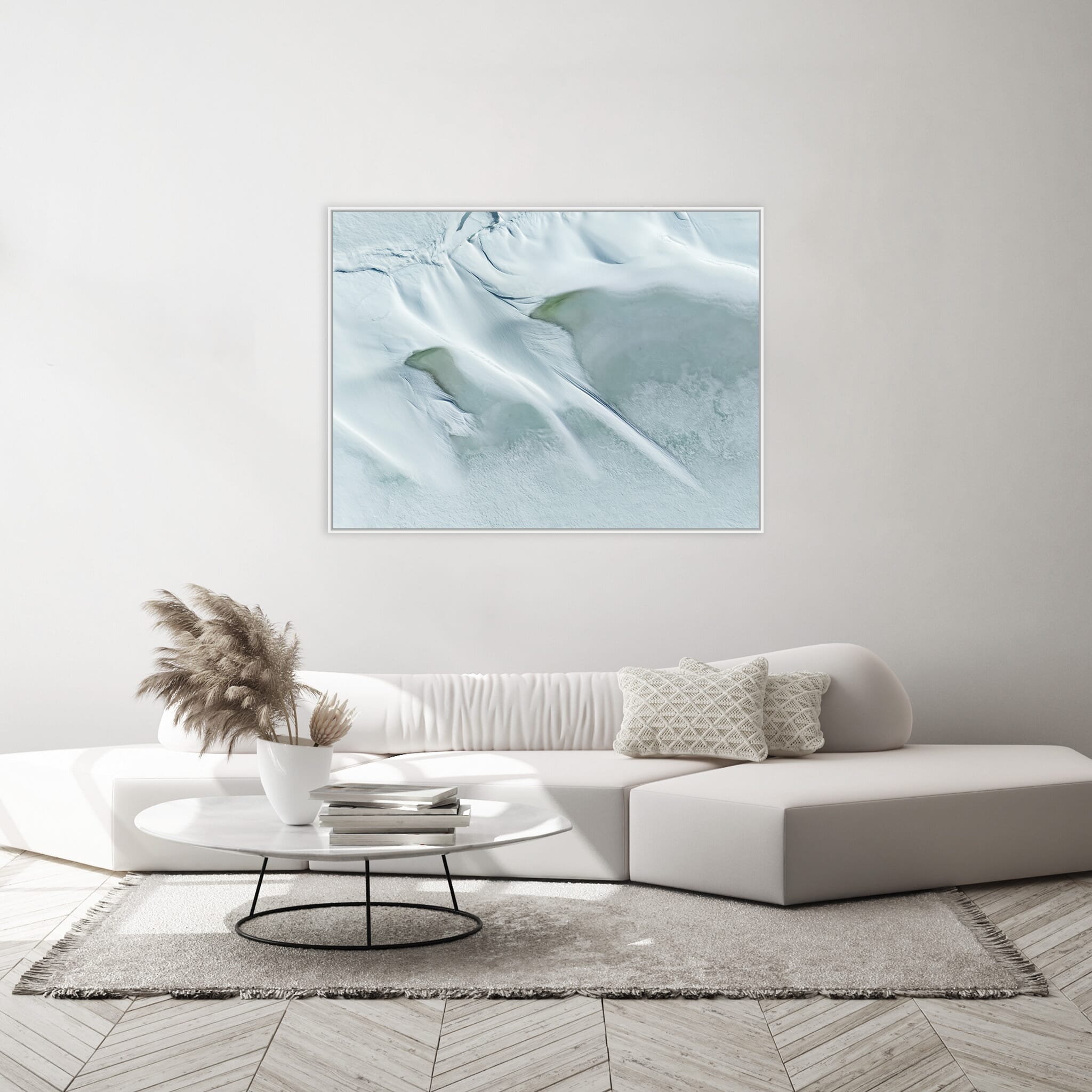 Modern room with framed landscape photography by Jan Erik Waider