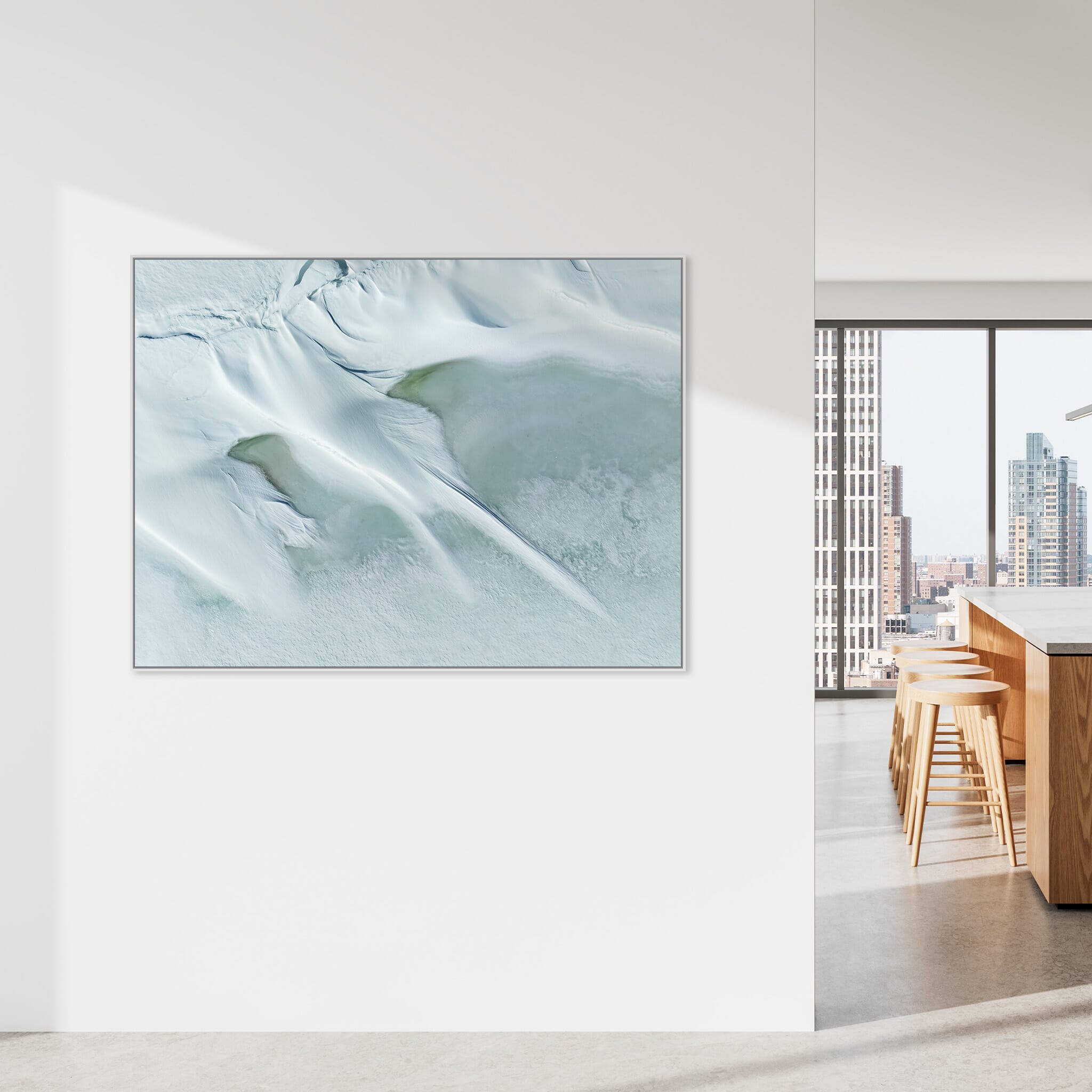 Modern Interior design featuring photography prints by Jan Erik Waider