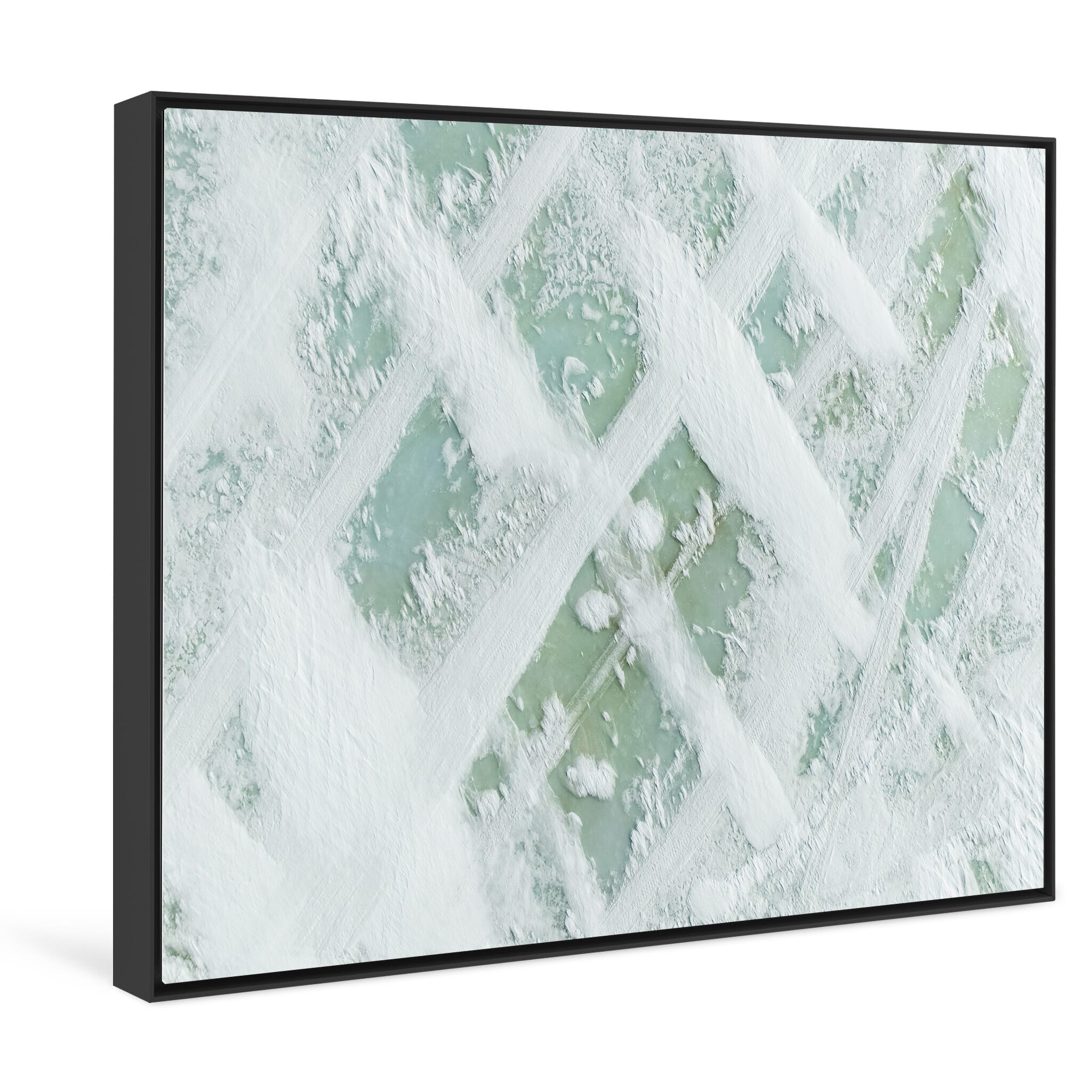 Framed photo print of aerial winter patterns with subtle light contrasts