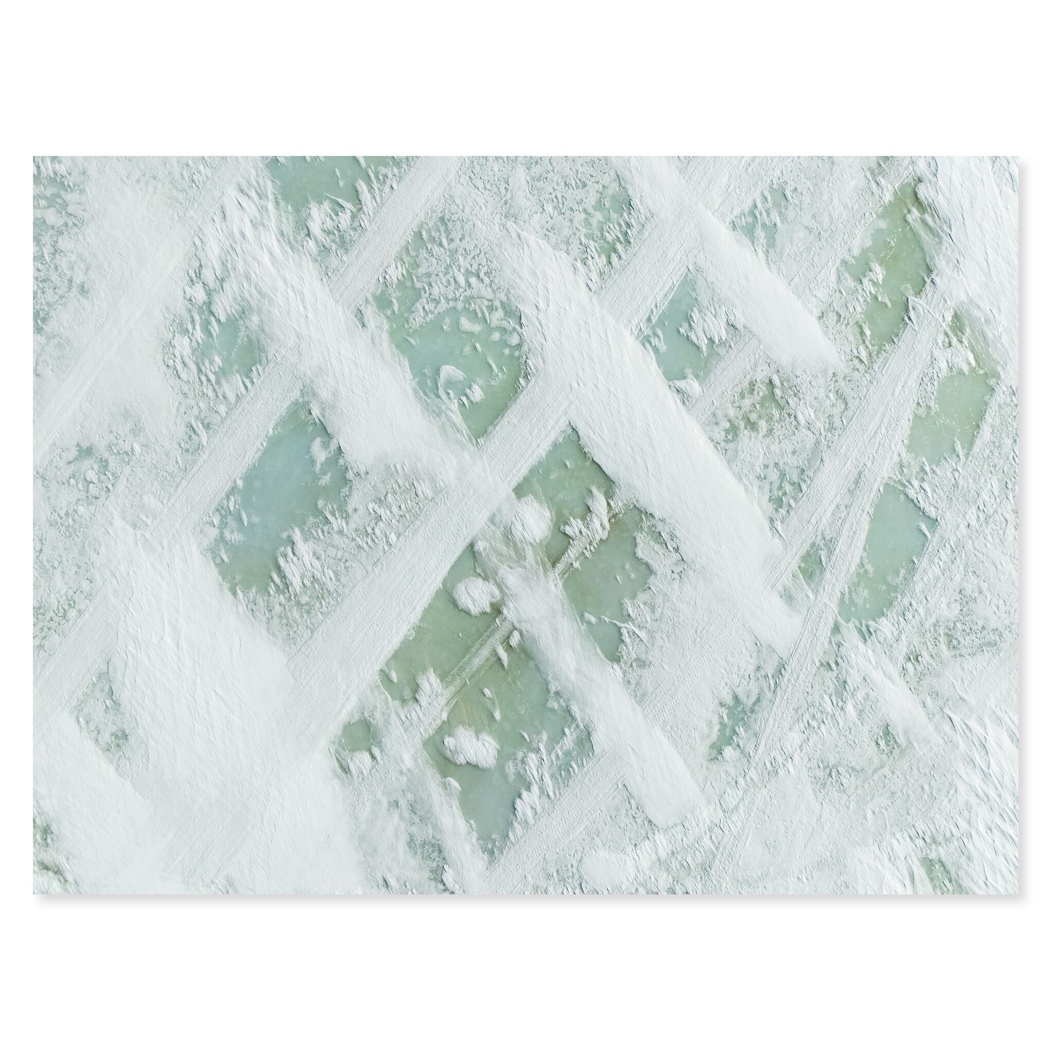 Fine art print of a frozen mountain lake on the Hardangervidda plateau with wind-shaped snow patterns