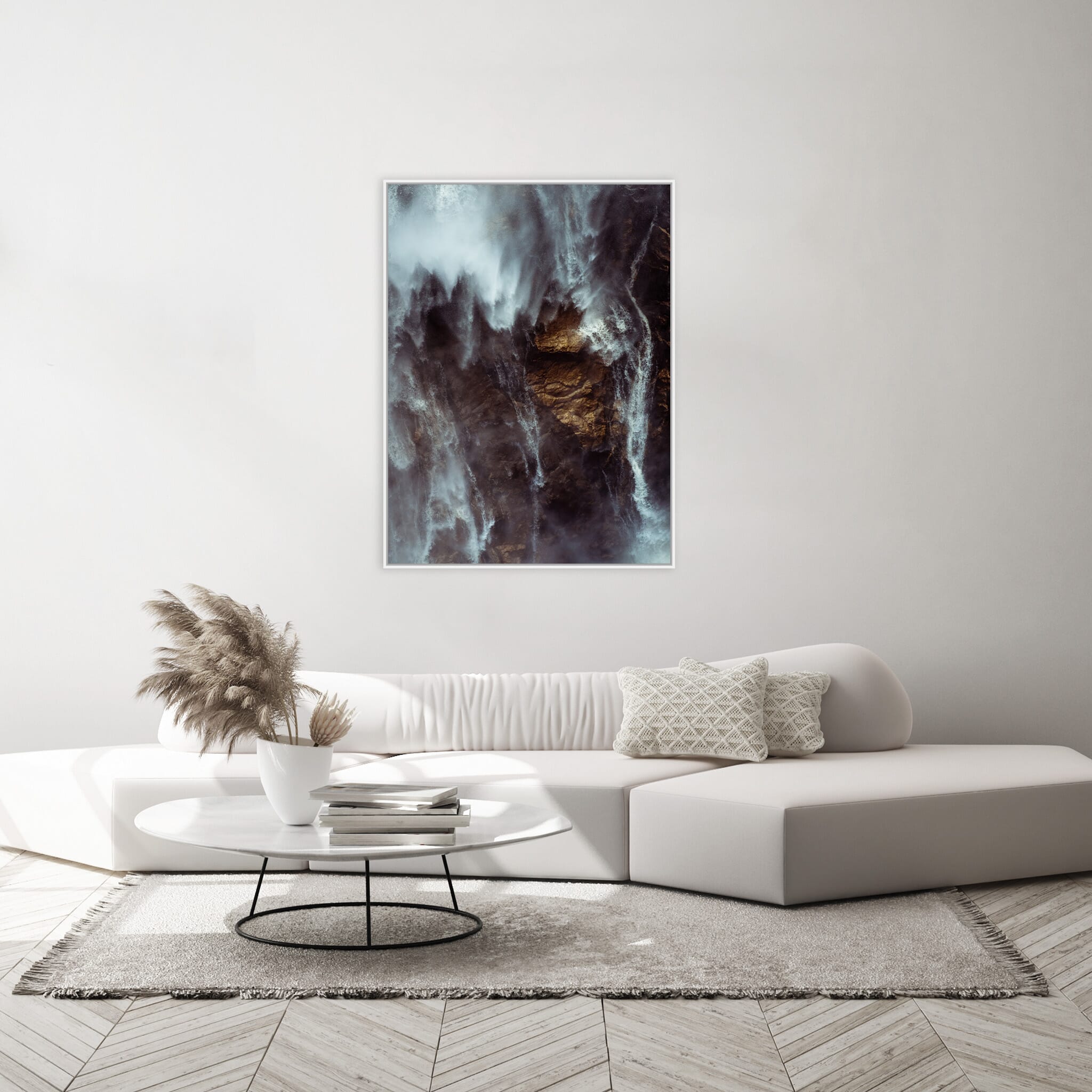 Modern room with framed landscape photography by Jan Erik Waider