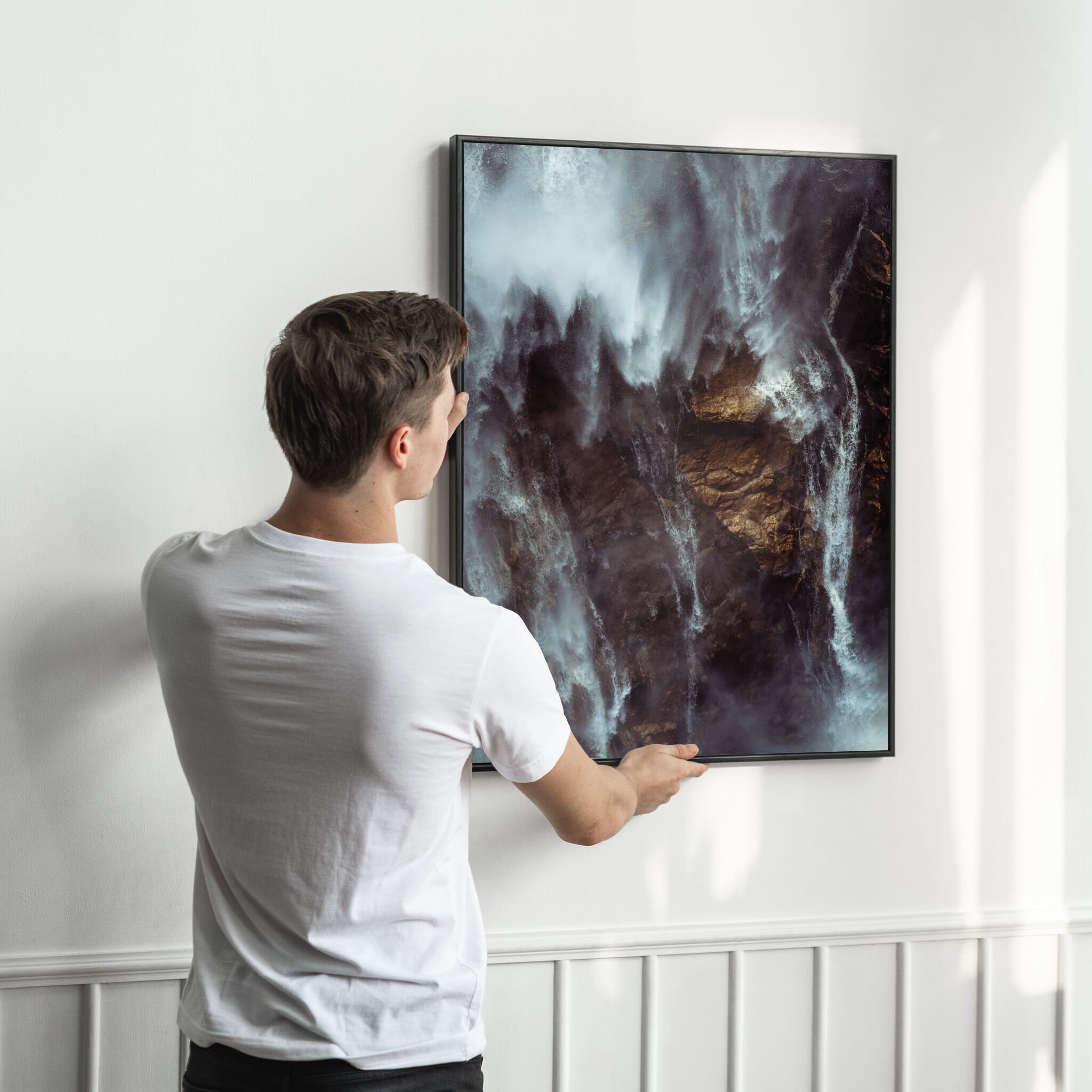 Modern Interior design featuring photography prints by Jan Erik Waider