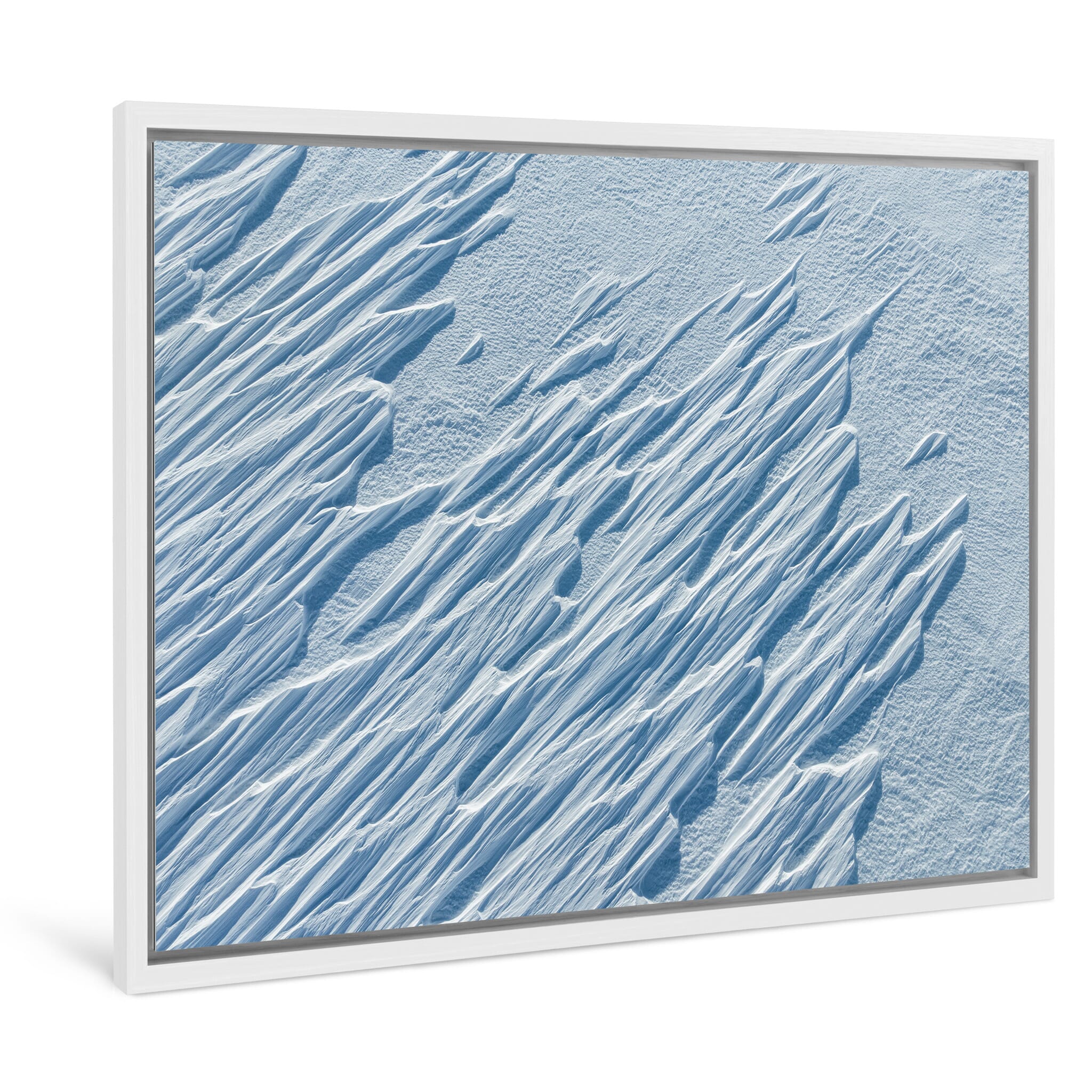 Framed photo print of abstract snow patterns from a remote Norwegian plateau