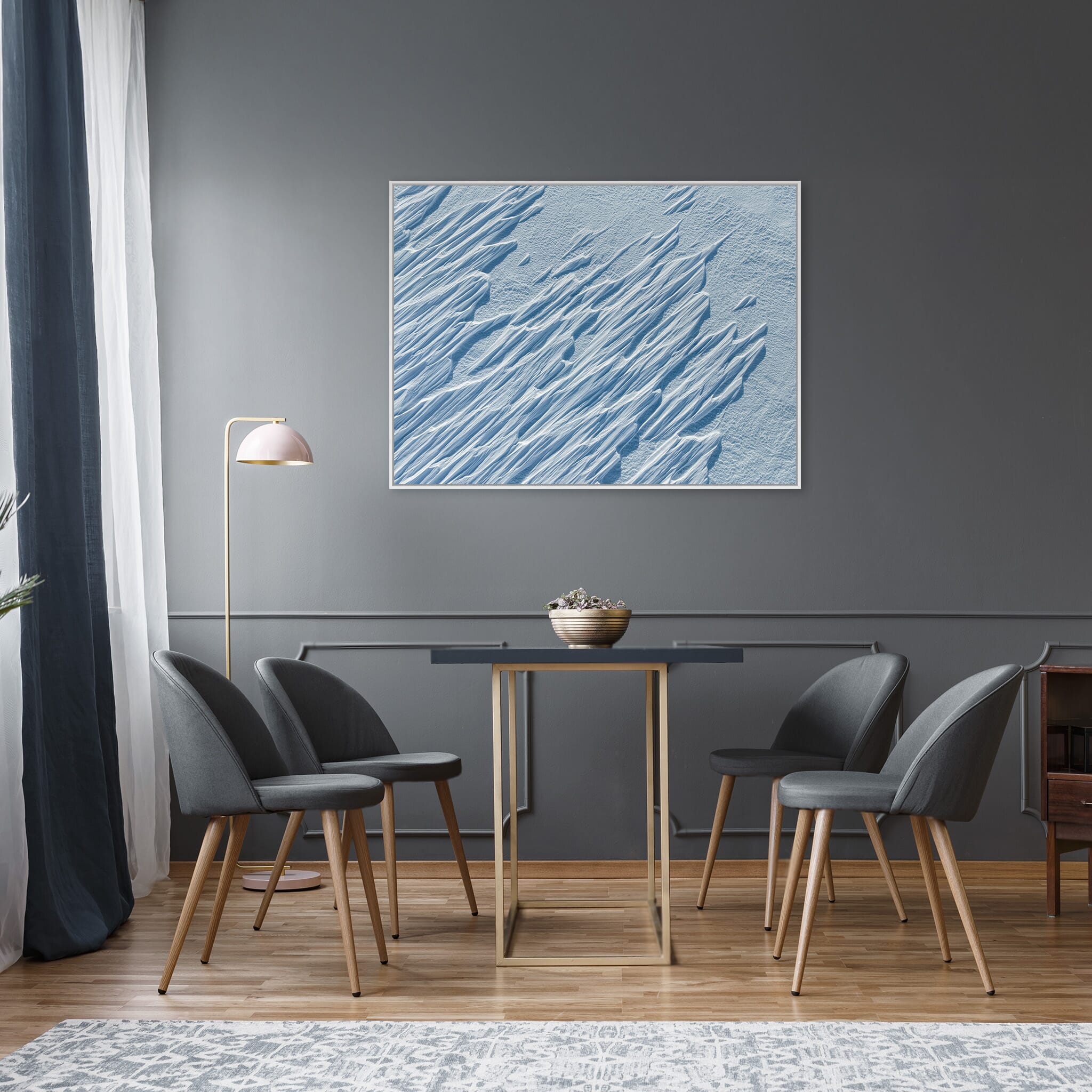 Modern Interior design featuring photography prints by Jan Erik Waider
