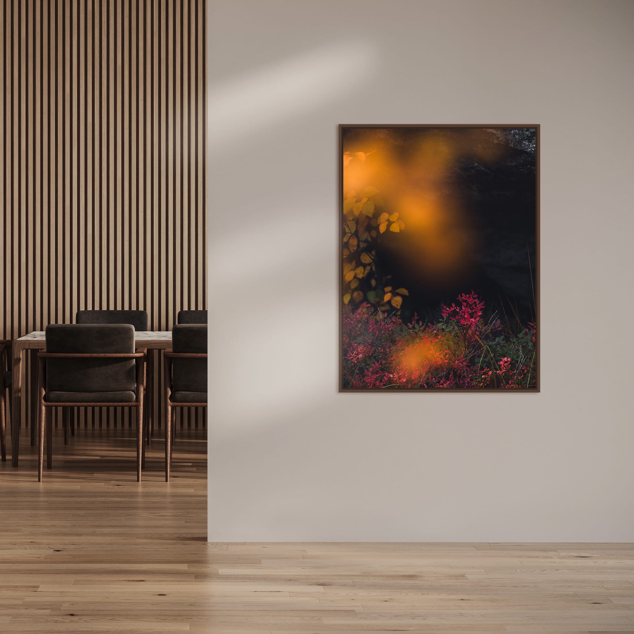 Modern room with framed landscape photography by Jan Erik Waider