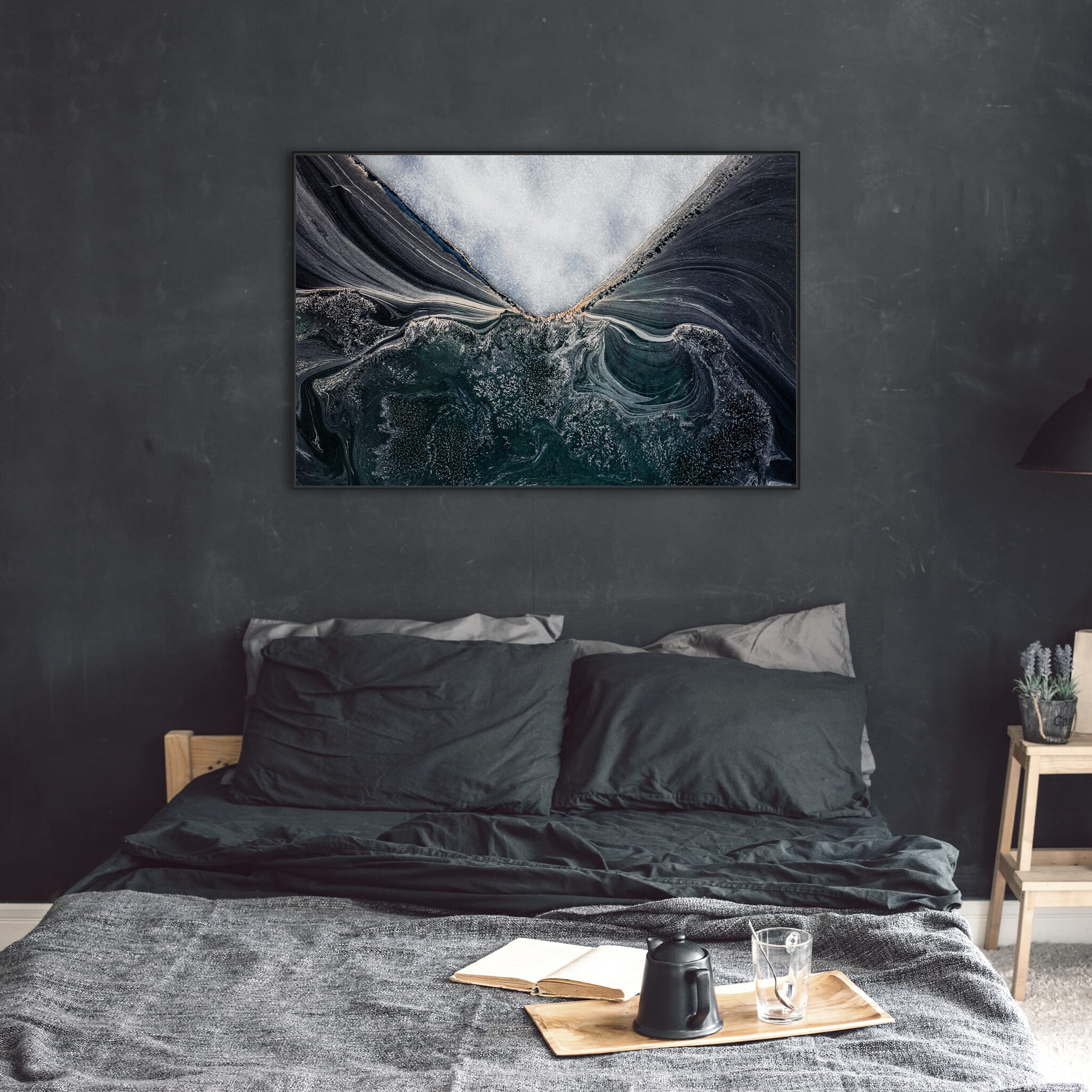 Modern room with framed landscape photography by Jan Erik Waider