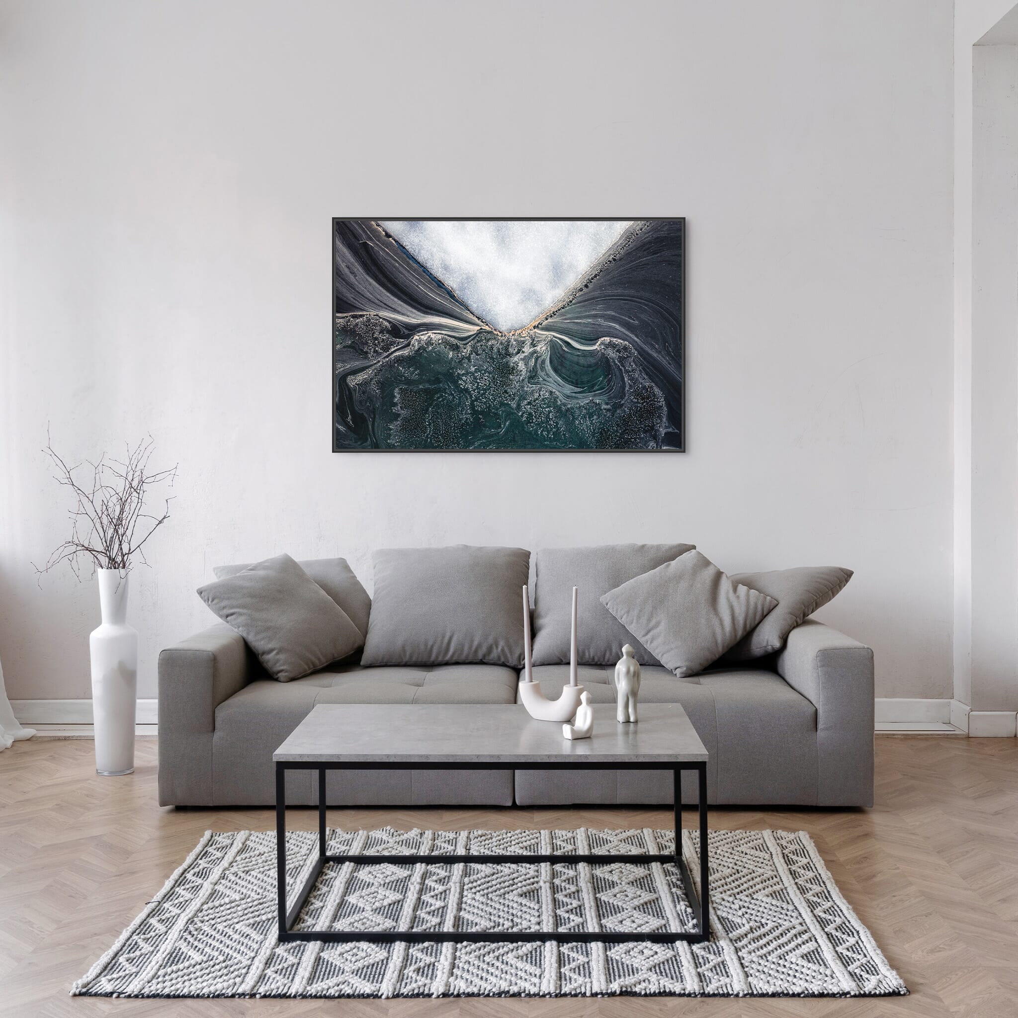 Interior design featuring photography prints by Jan Erik Waider