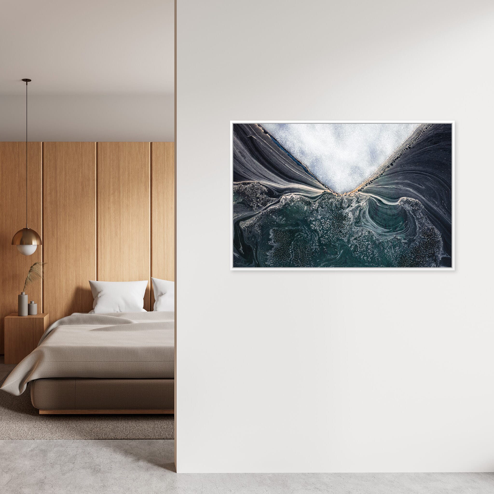 Modern Interior design featuring photography prints by Jan Erik Waider