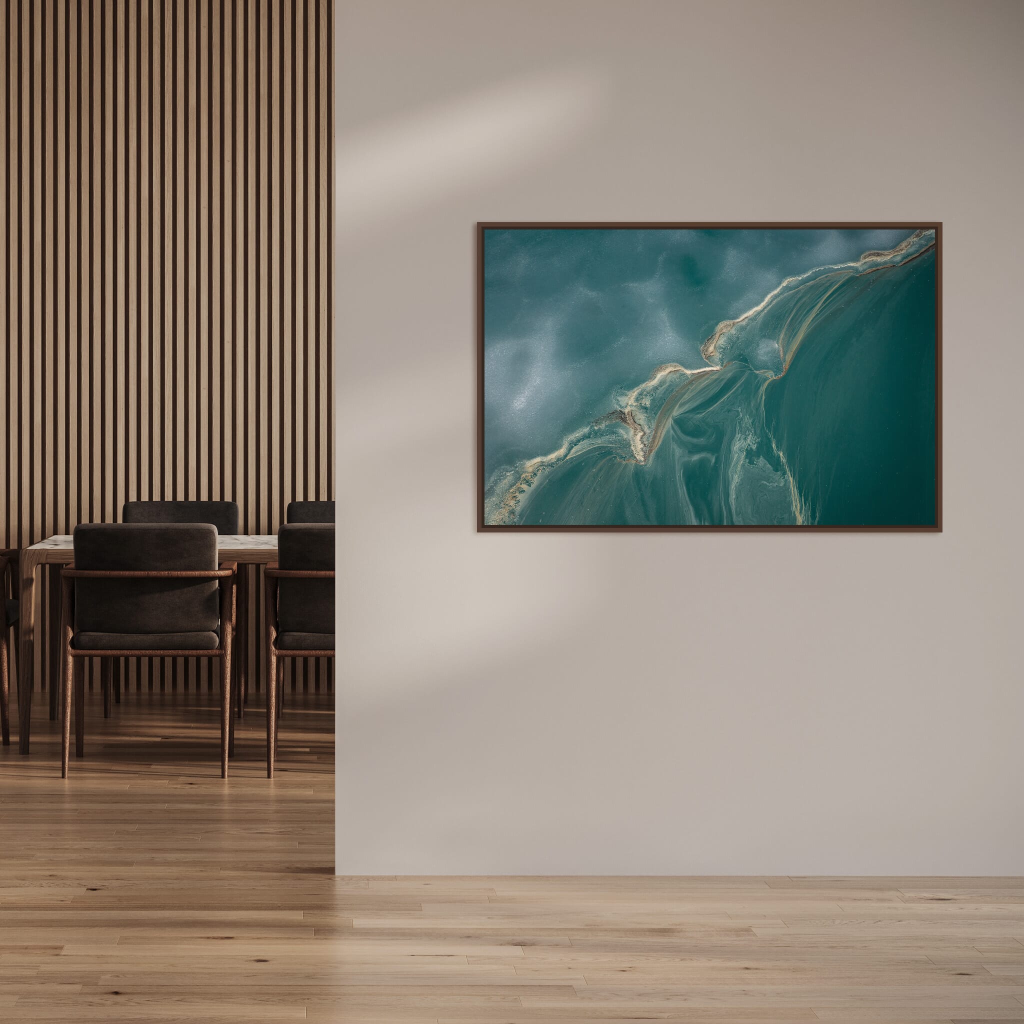 Interior design featuring photography prints by Jan Erik Waider