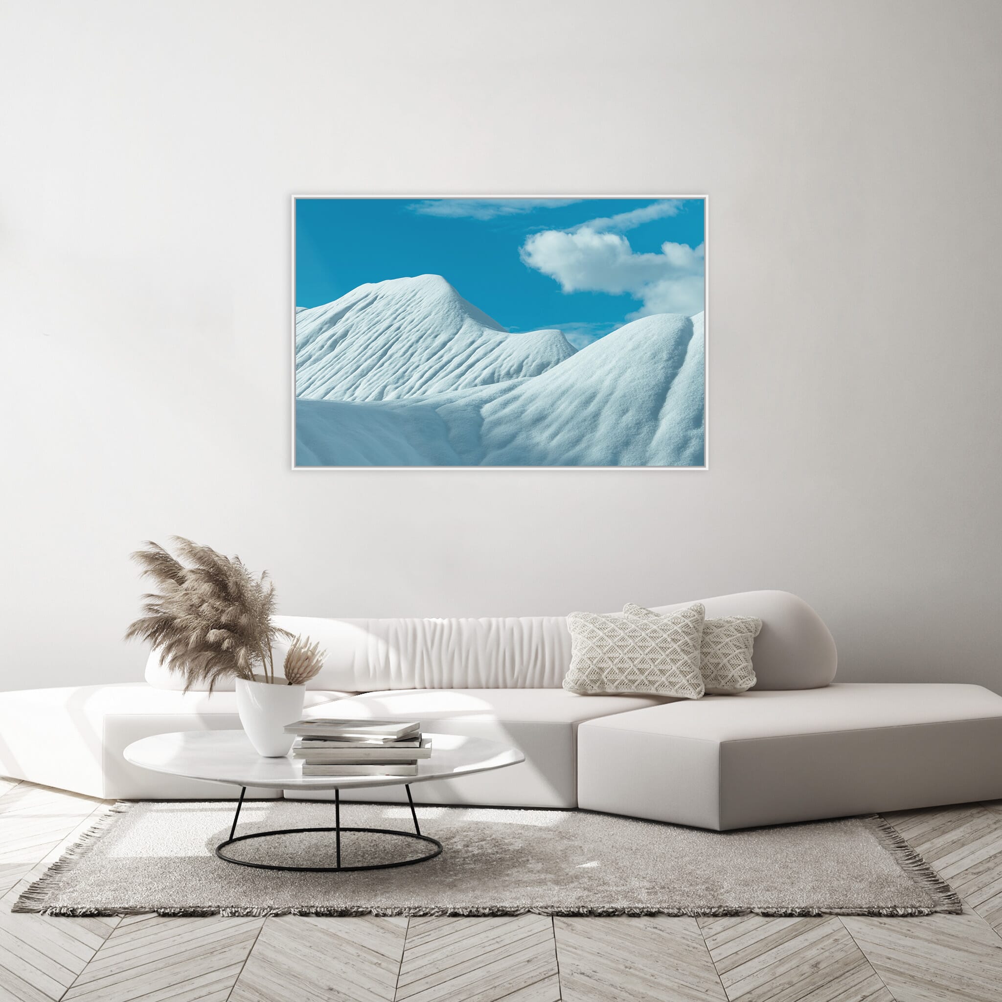 Modern room with framed landscape photography by Jan Erik Waider