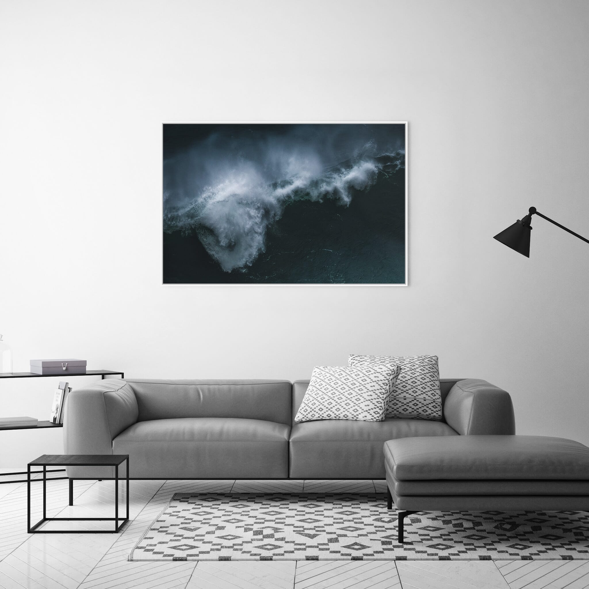 Modern room with framed landscape photography by Jan Erik Waider