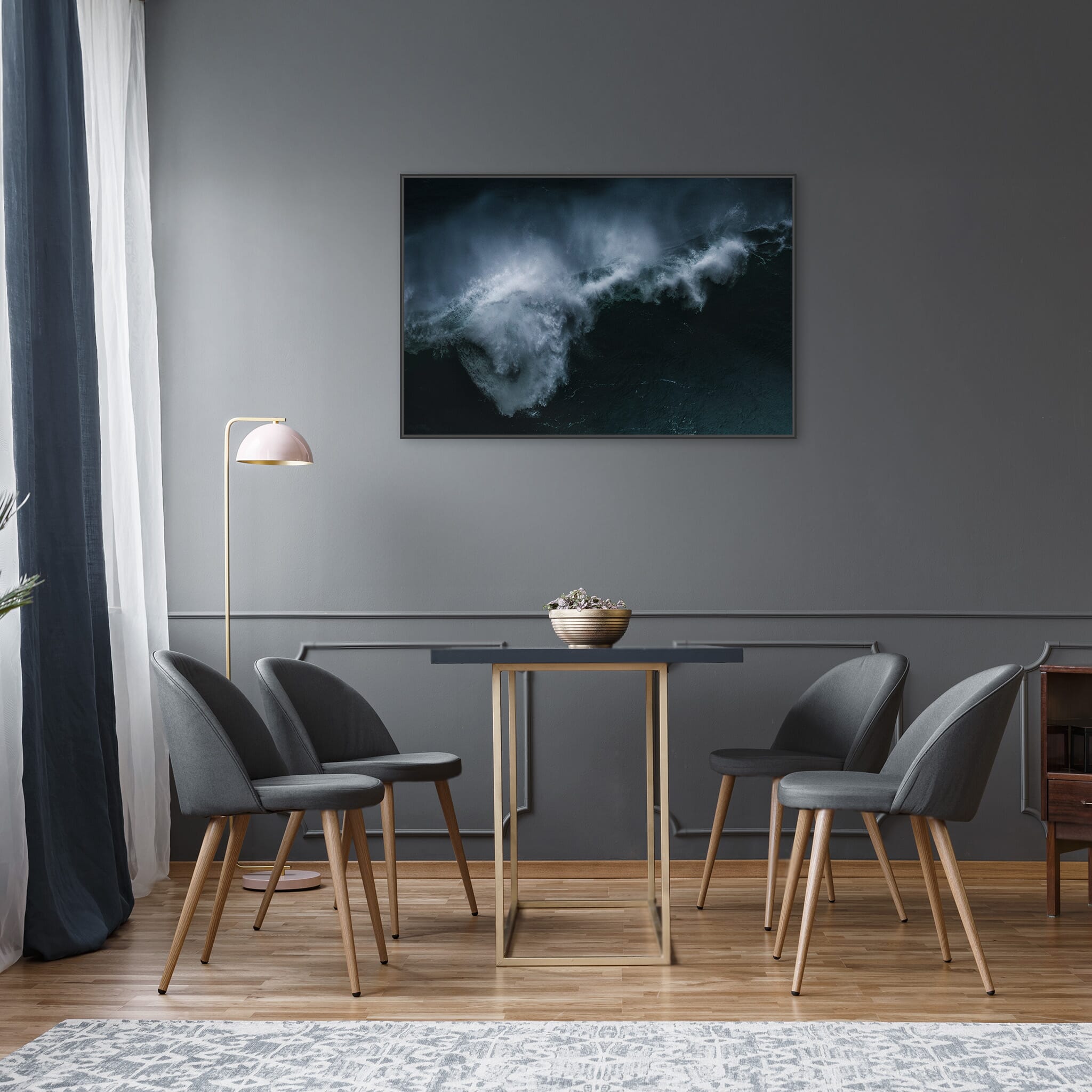 Interior design featuring photography prints by Jan Erik Waider