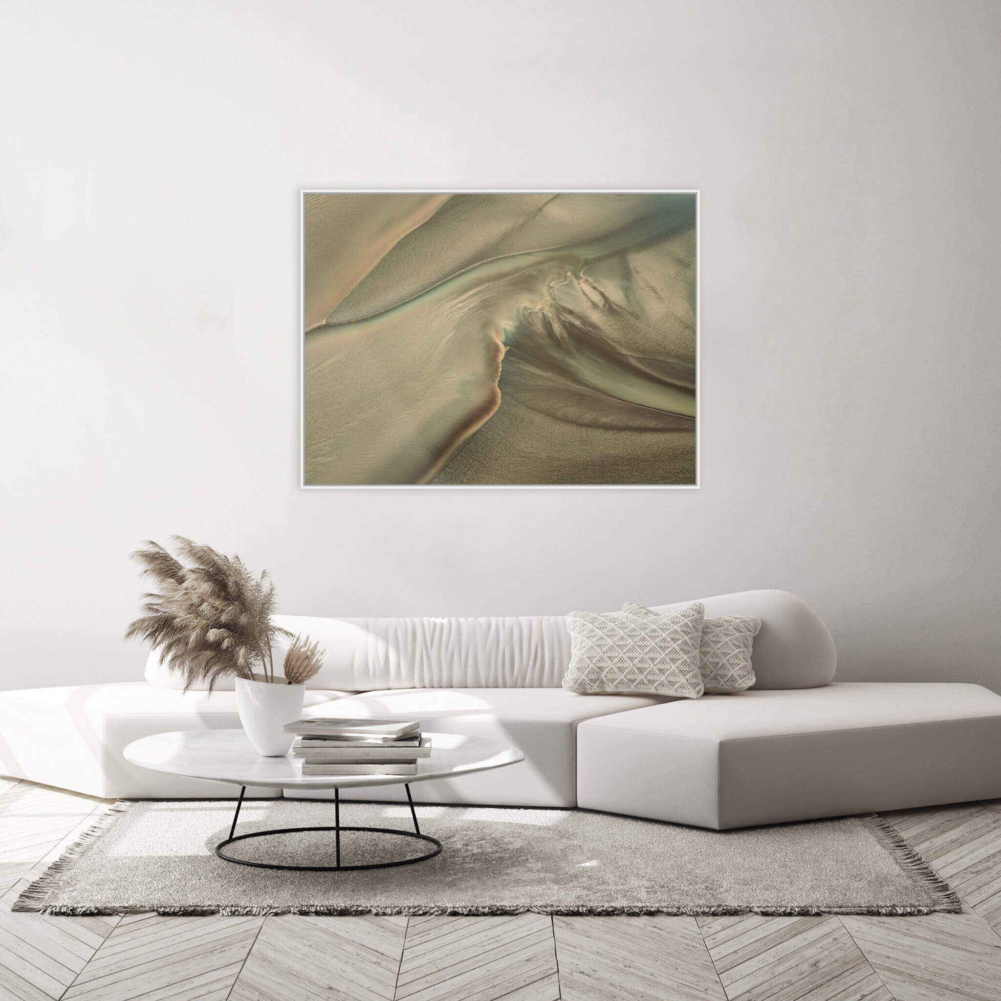 Modern room with framed landscape photography by Jan Erik Waider