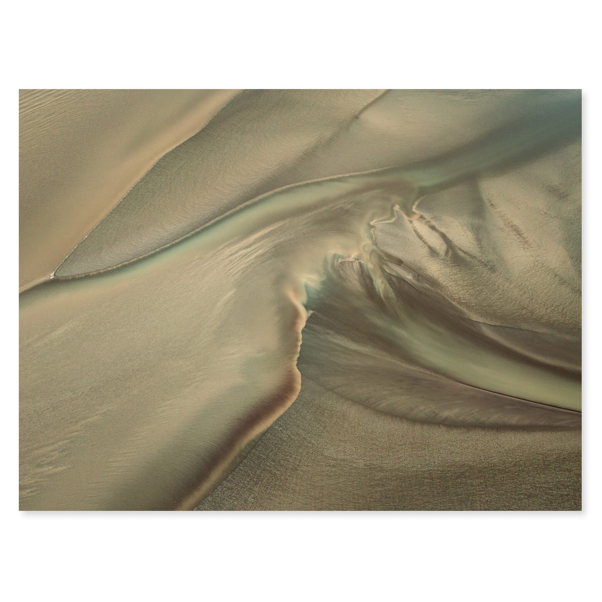 Fine art print of tidal landscapes in Alaska shaped by shifting water and sediment