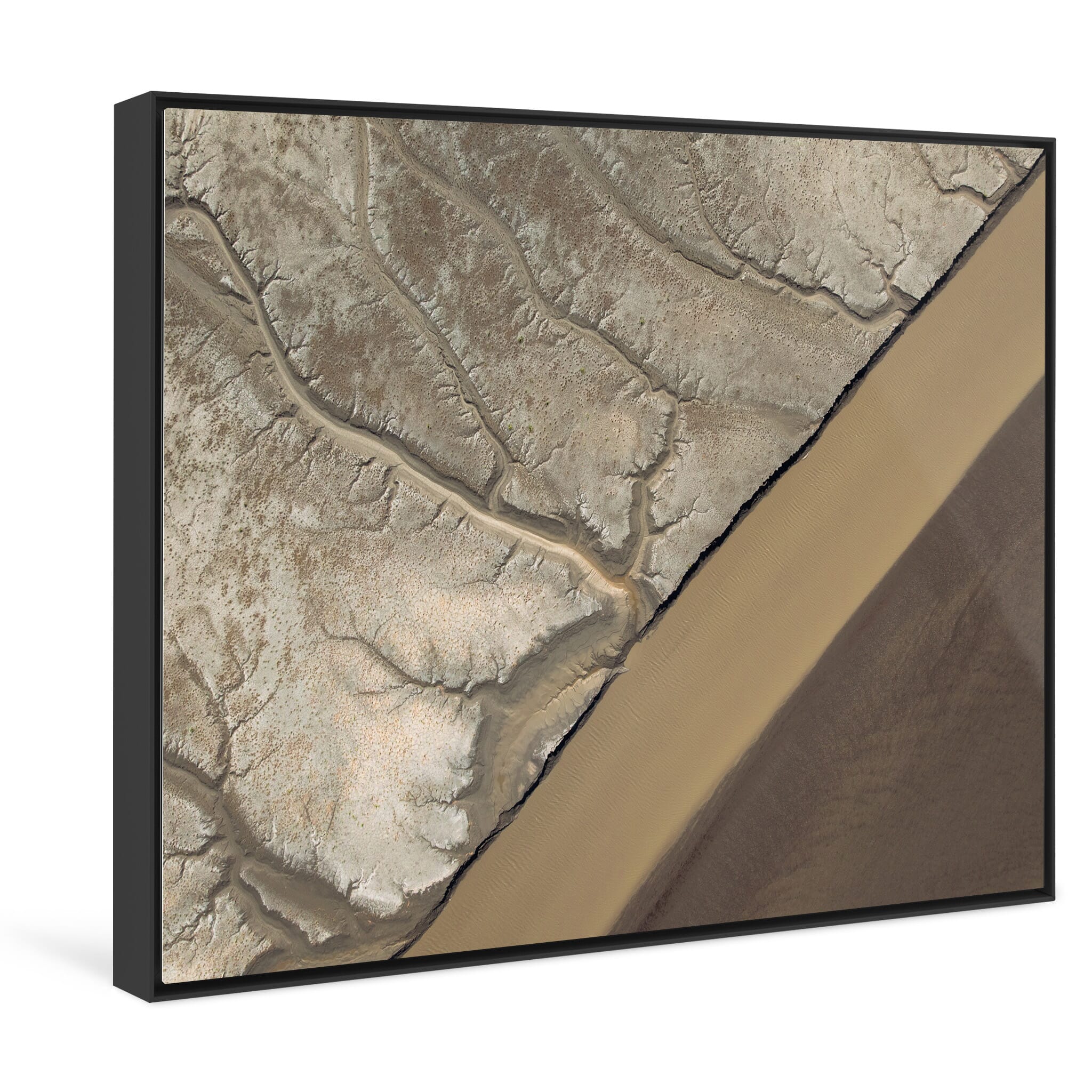 Framed photo print of abstract tidal formations sculpted by nature