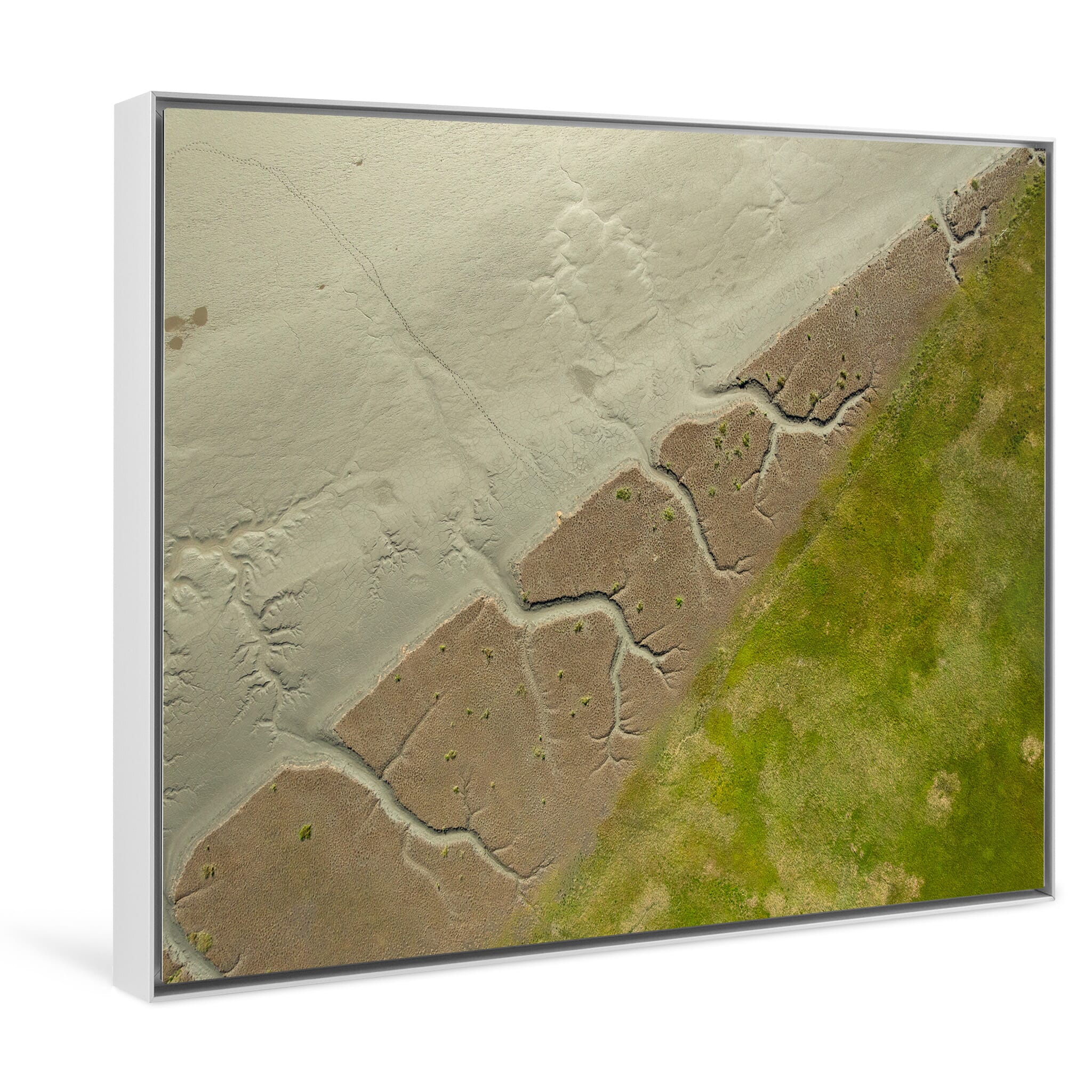 Framed photo print of natural textures shaped by tidal cycles