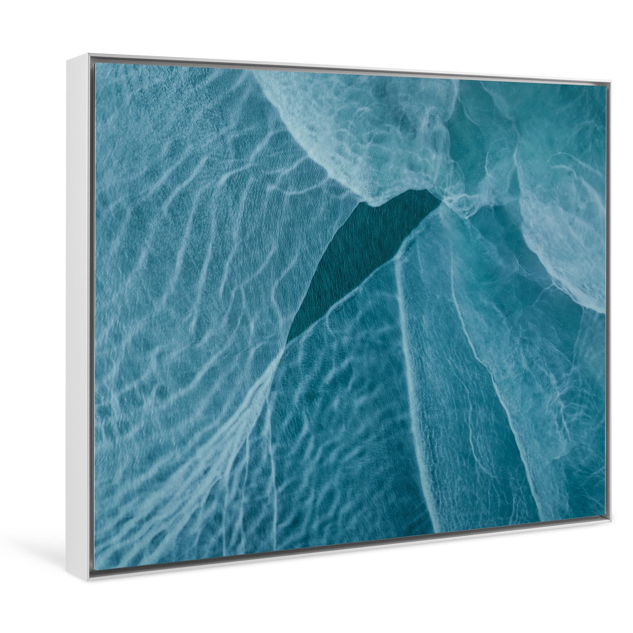 Framed photo print of colorful Arctic waters blending with the shoreline