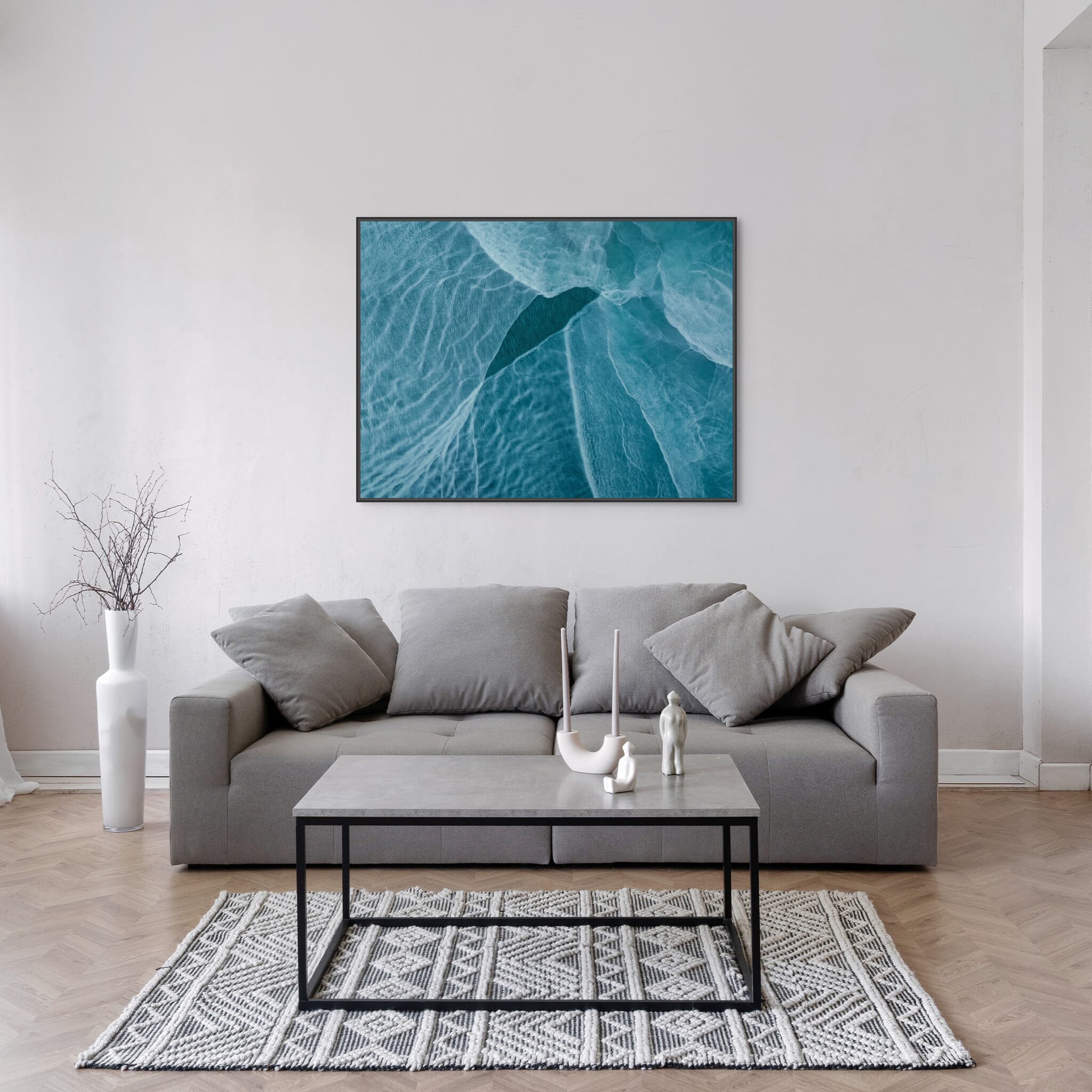 Modern room with framed landscape photography by Jan Erik Waider