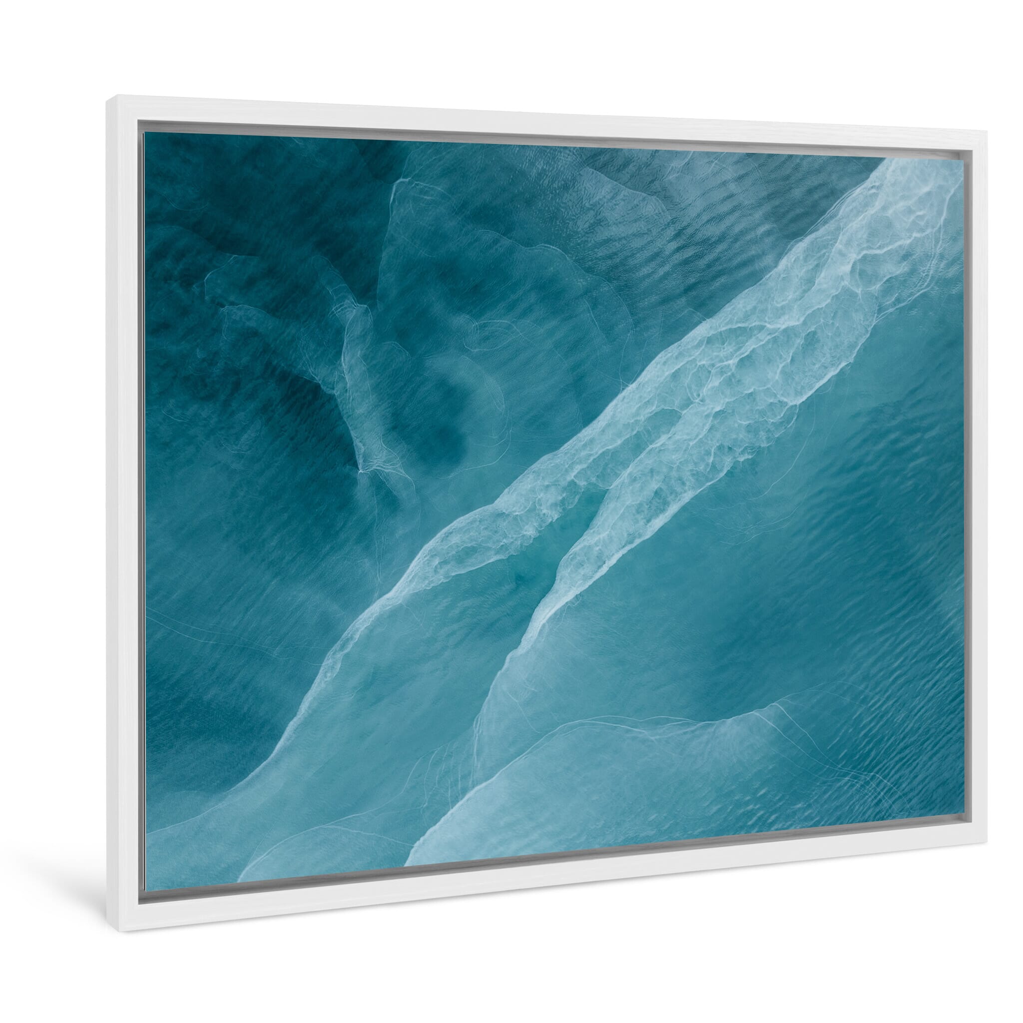 Framed photo print of soft wave-like textures in Arctic waters