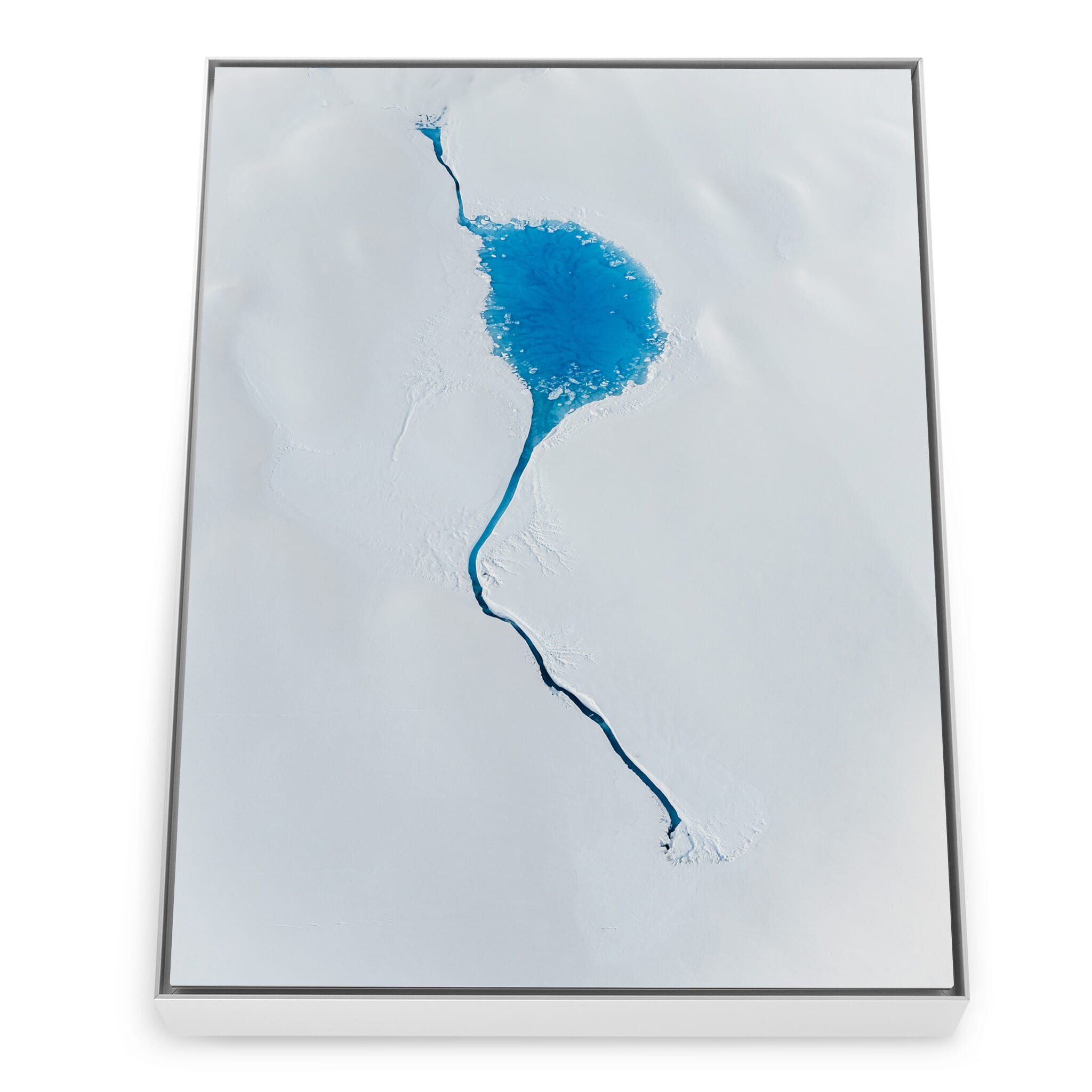 Framed photo print of Alaska’s vibrant glacial lakes shaped by seasonal thaw