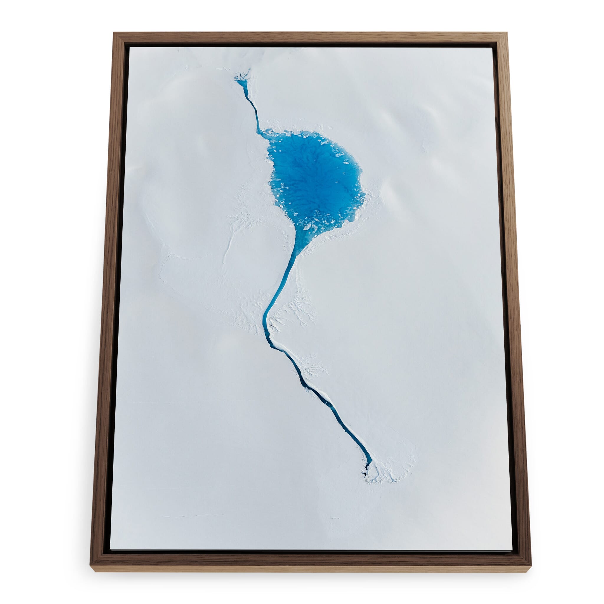 Framed photo print of abstract patterns formed by retreating glacier water