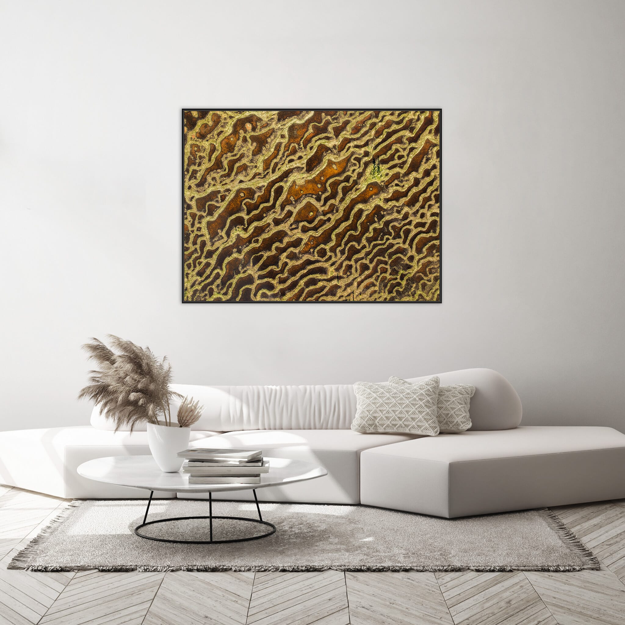 Modern room with framed landscape photography by Jan Erik Waider