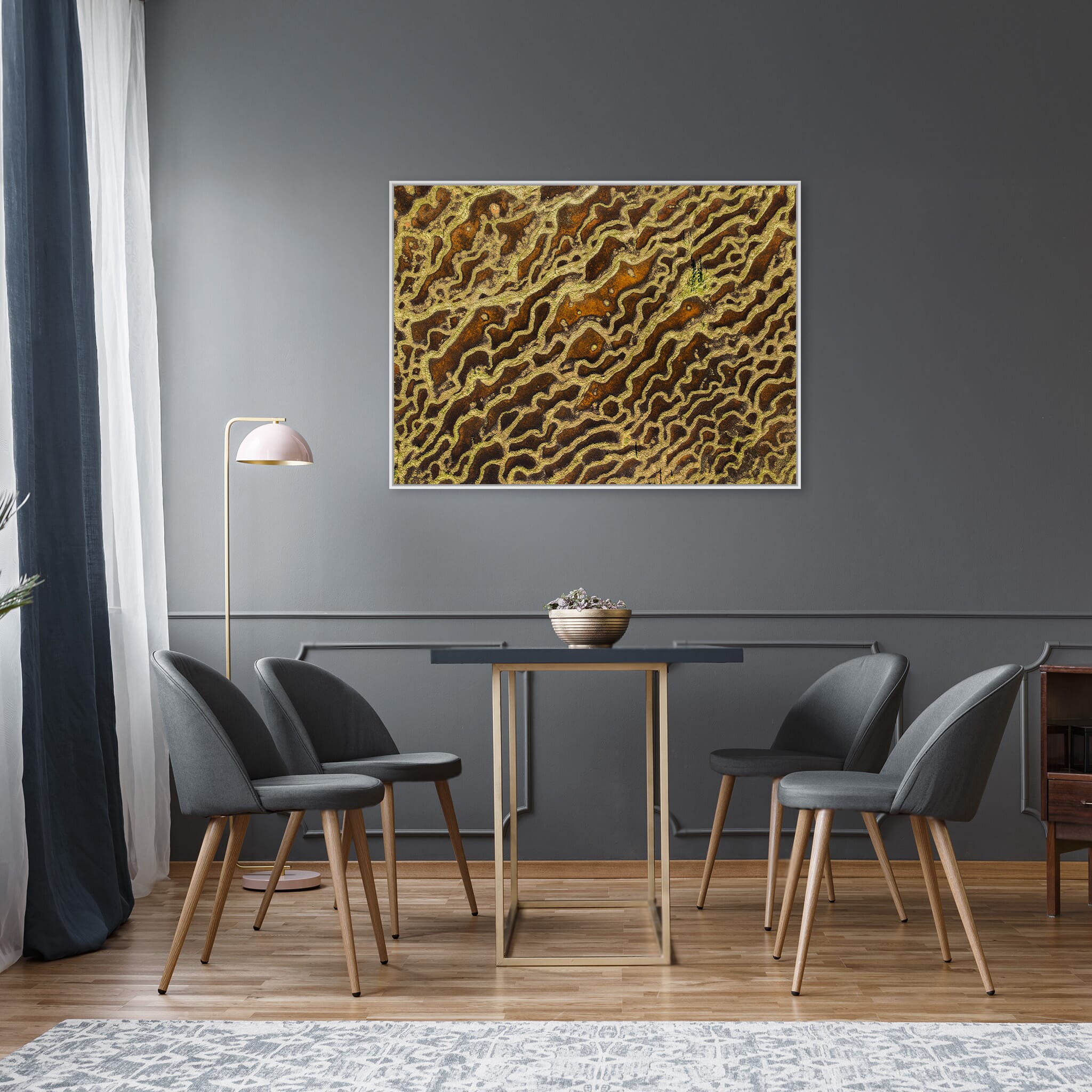 Modern Interior design featuring photography prints by Jan Erik Waider
