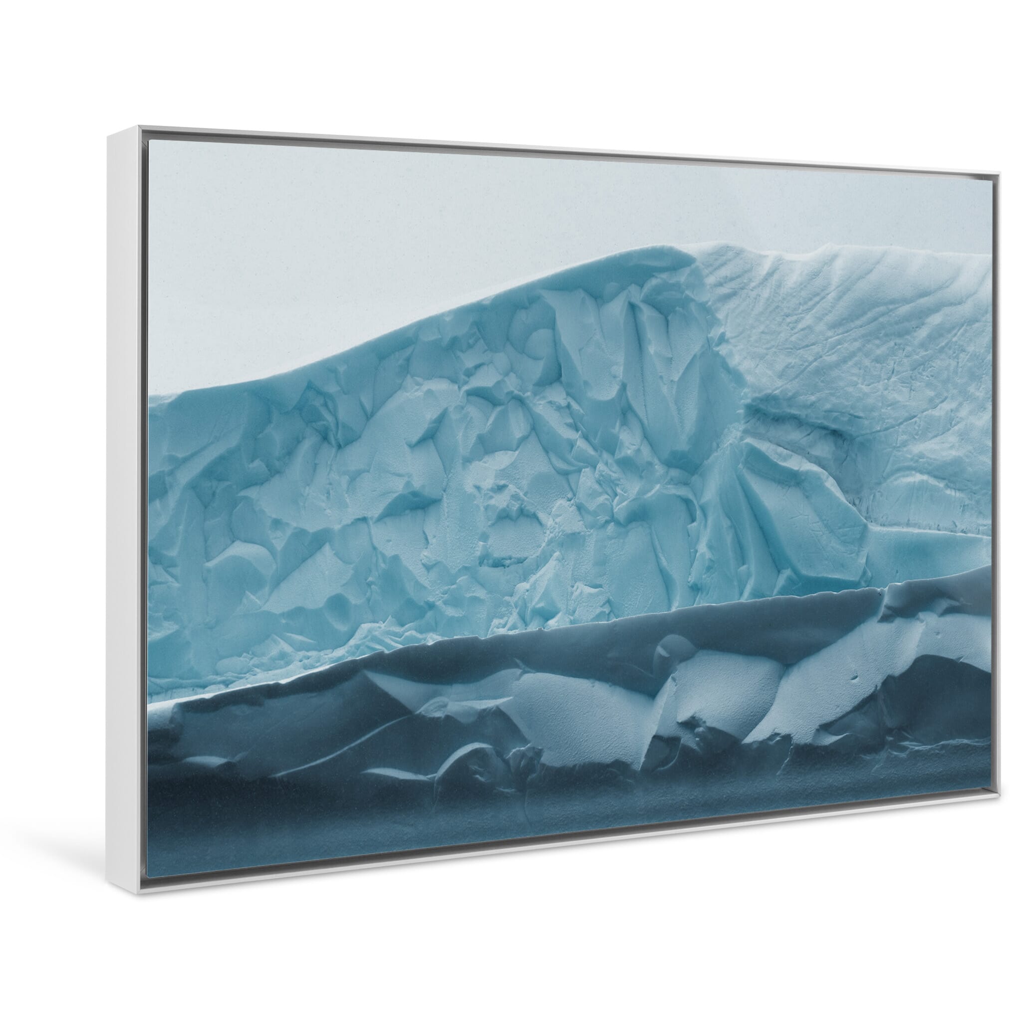 Framed photo print of abstract ice structure highlighting surface complexity in Antarctica