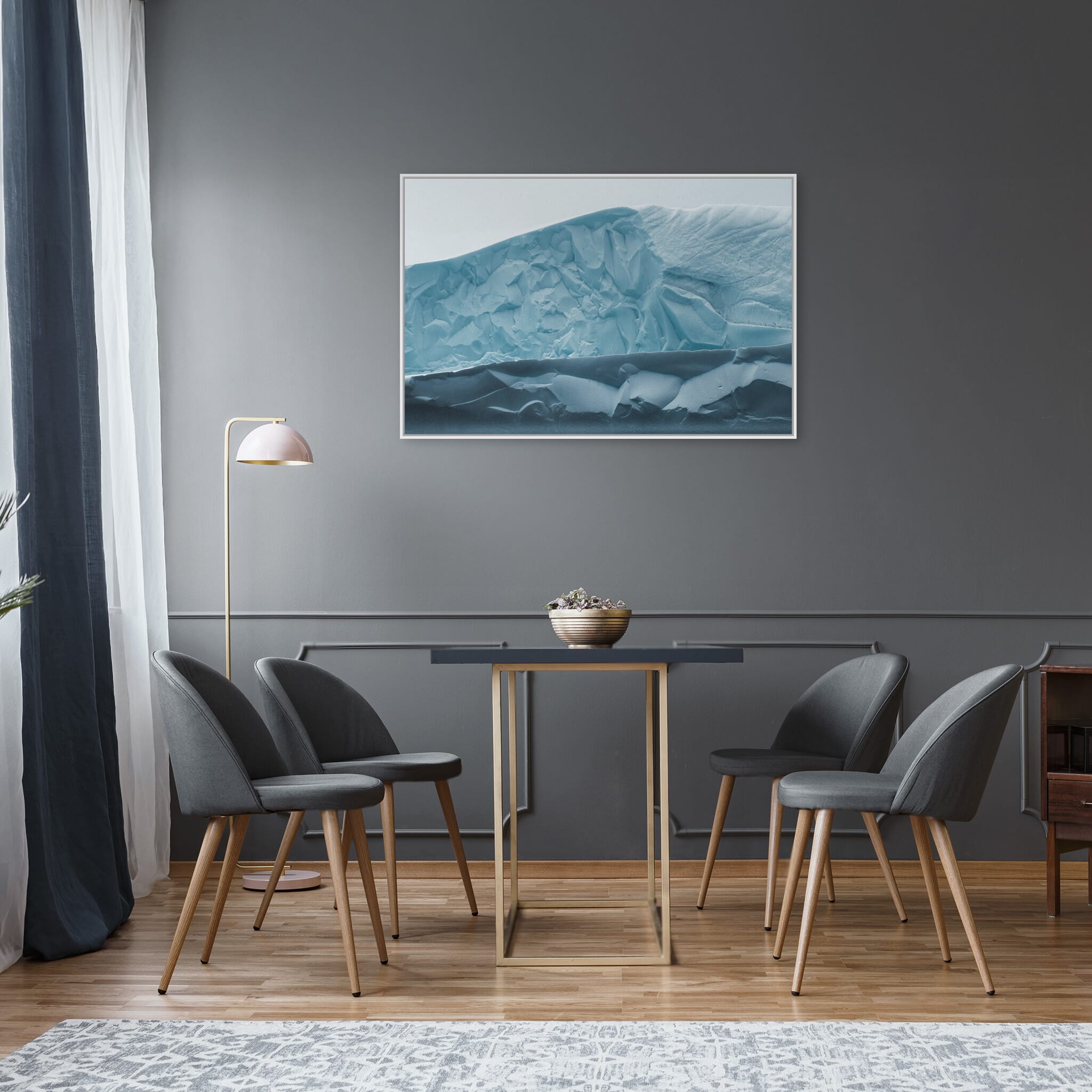 Modern room with framed landscape photography by Jan Erik Waider
