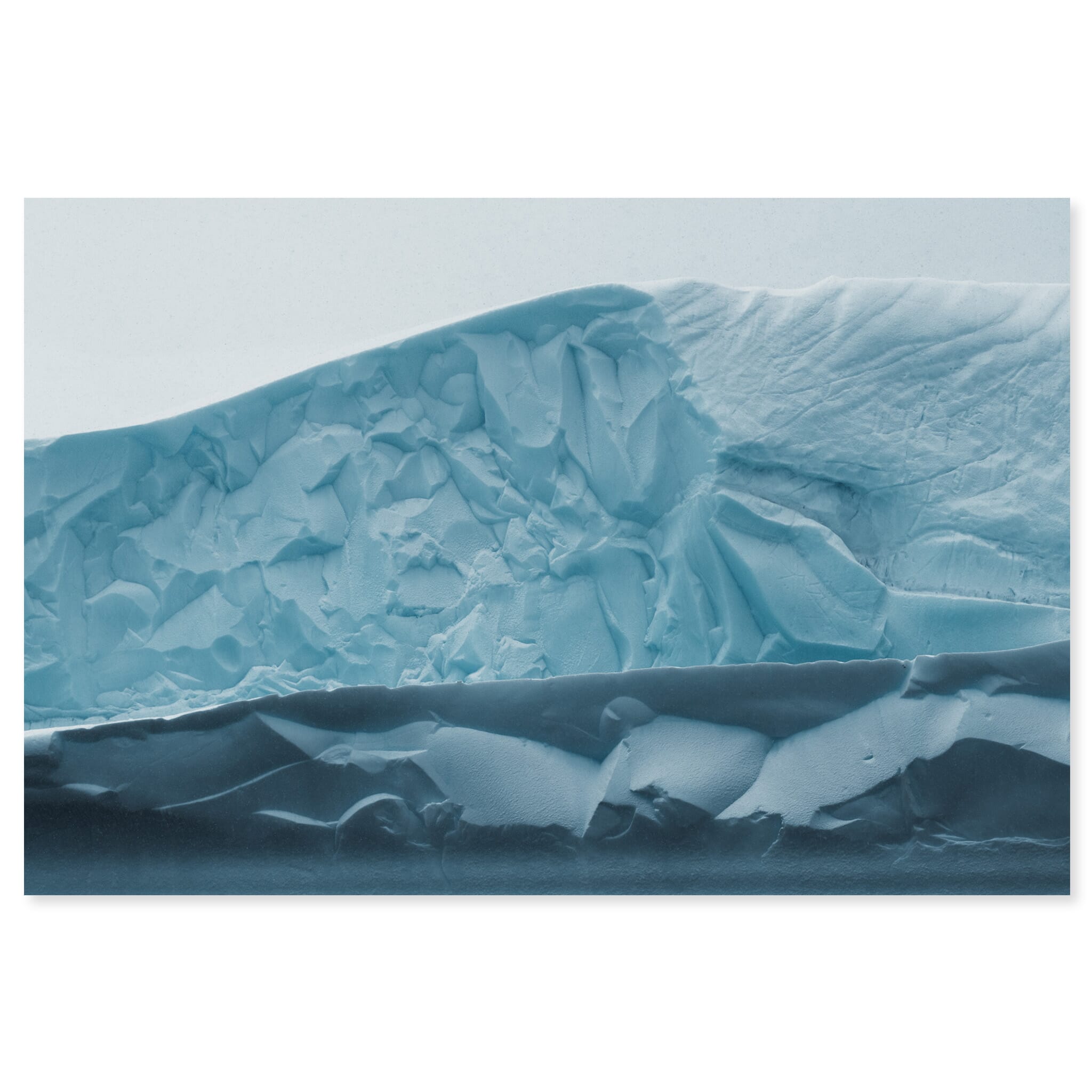 Fine art print of detailed close-up of iceberg surface with intricate textures in Antarctica