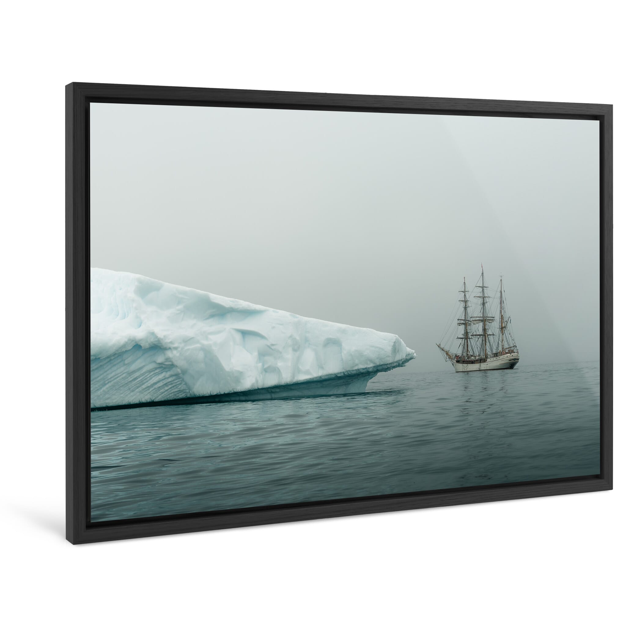 Framed photo print of ghostly iceberg forms in the Palmer Archipelago
