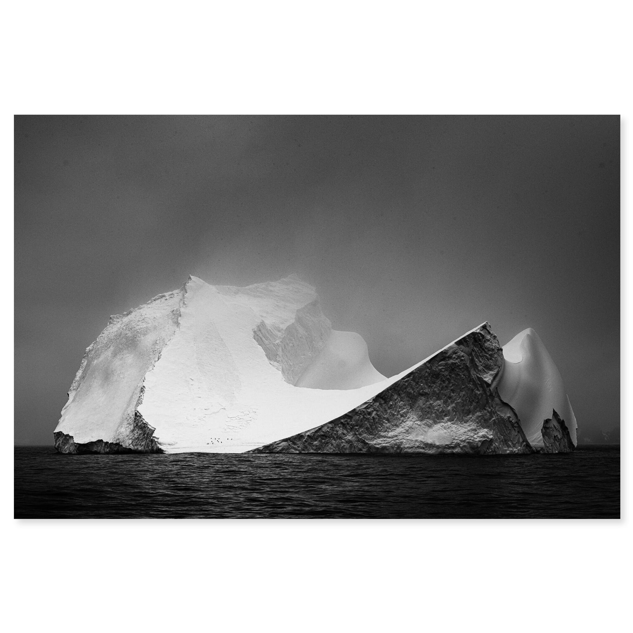 Fine art print of a monochrome iceberg in Antarctica with strong contrasts