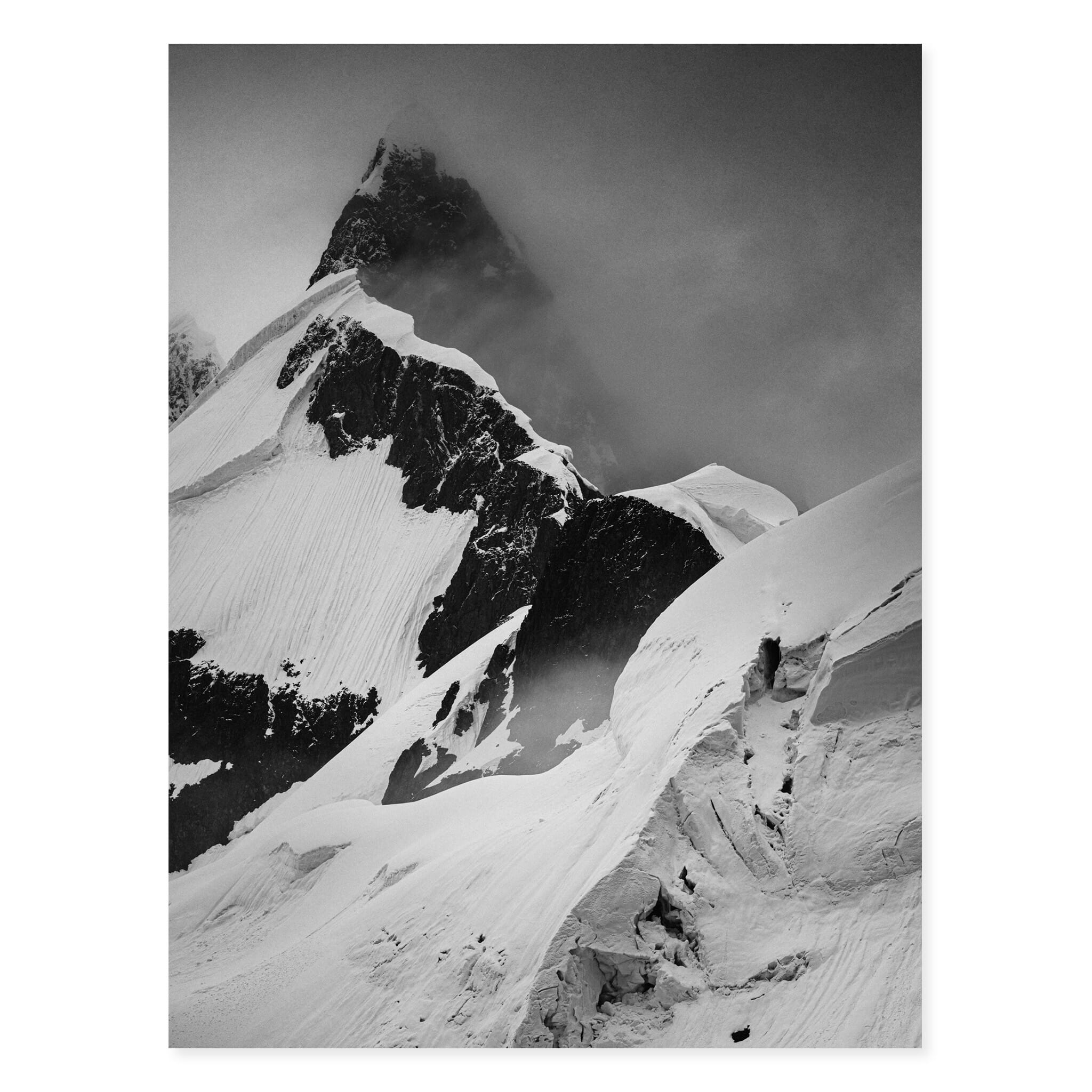 Fine art print of Antarctica’s rugged mountains with jagged peaks and steep ridges