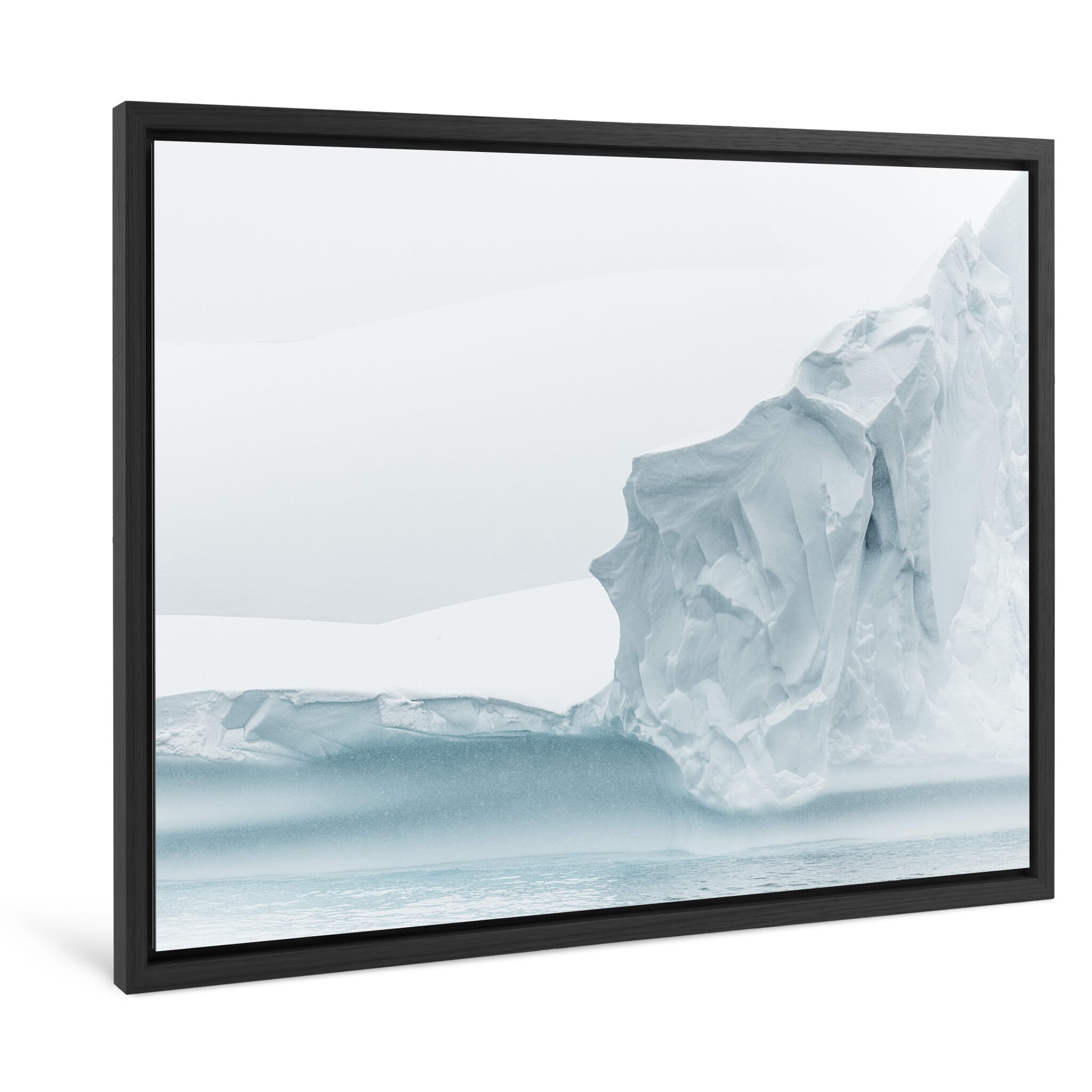 Framed photo print of iceberg detail under intense Antarctic sunlight