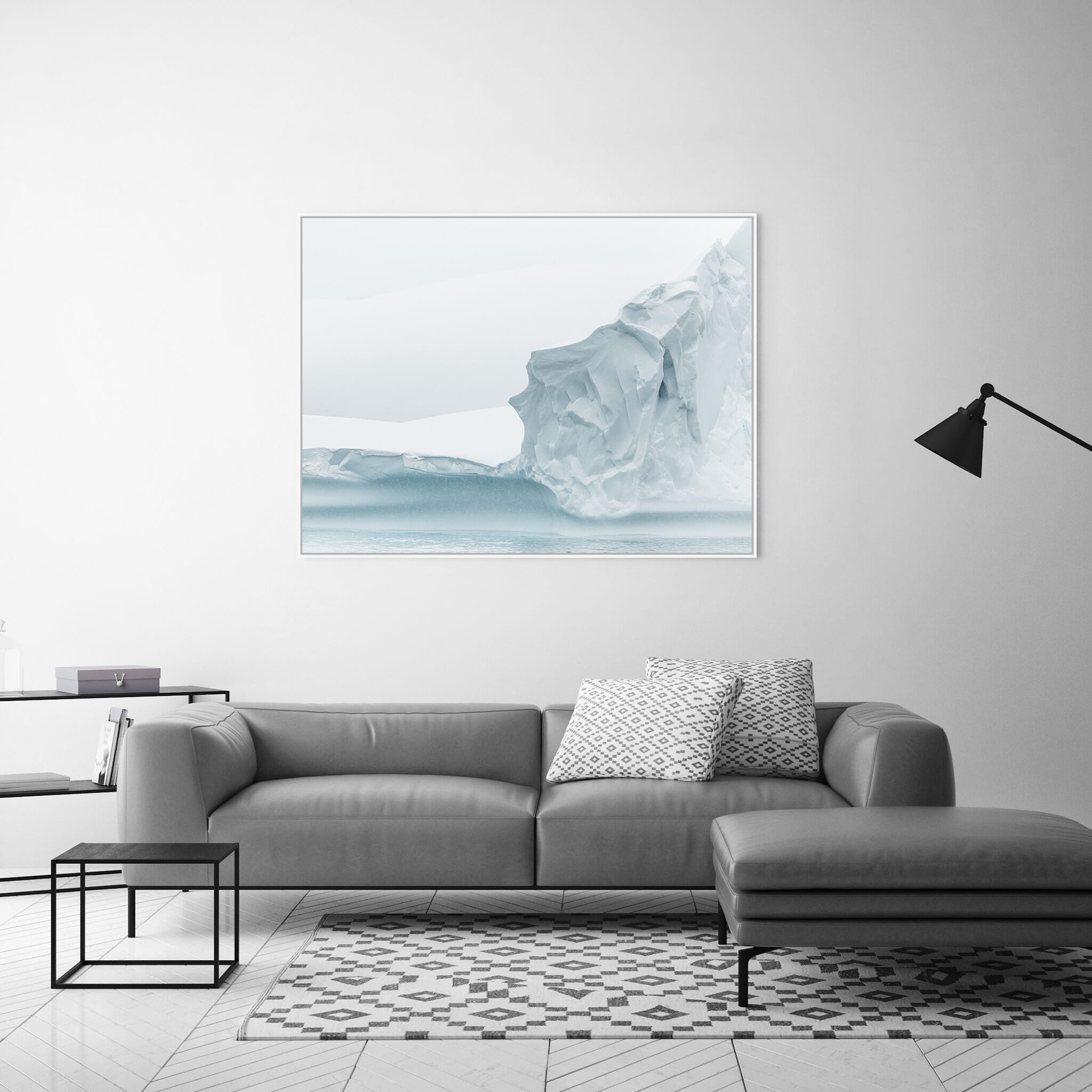 Modern room with framed landscape photography by Jan Erik Waider