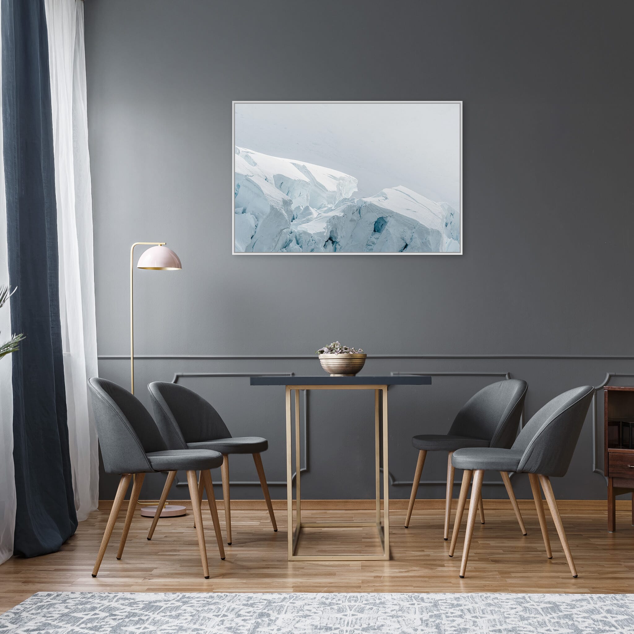 Modern Interior design featuring photography prints by Jan Erik Waider