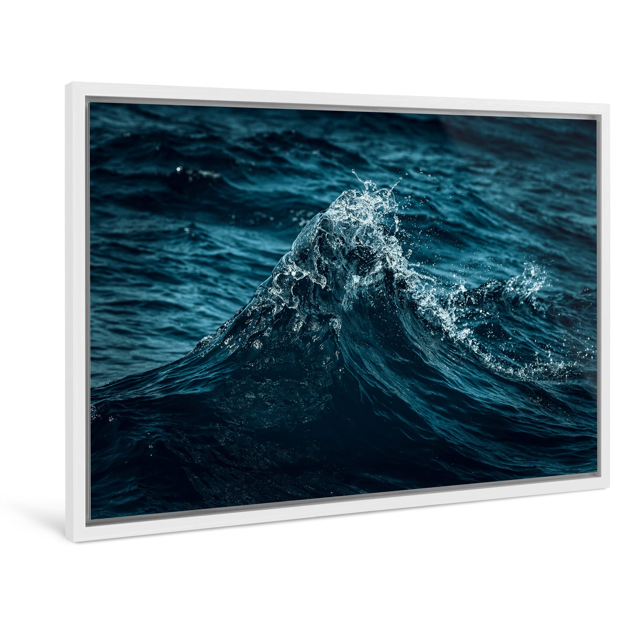 Framed photo print of ephemeral waves frozen by fast shutter speeds