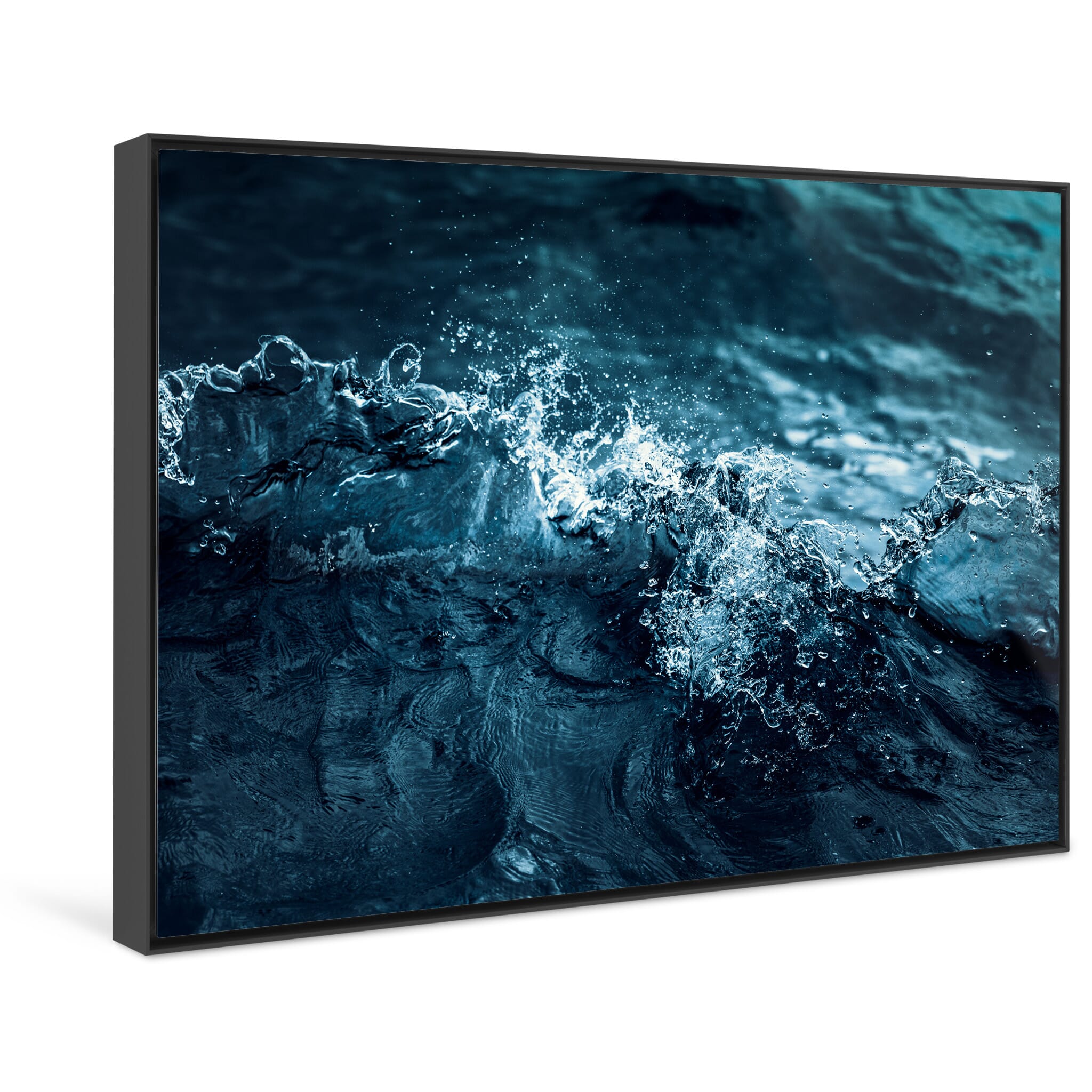 Framed photo print of waves highlighting movement rhythm and light