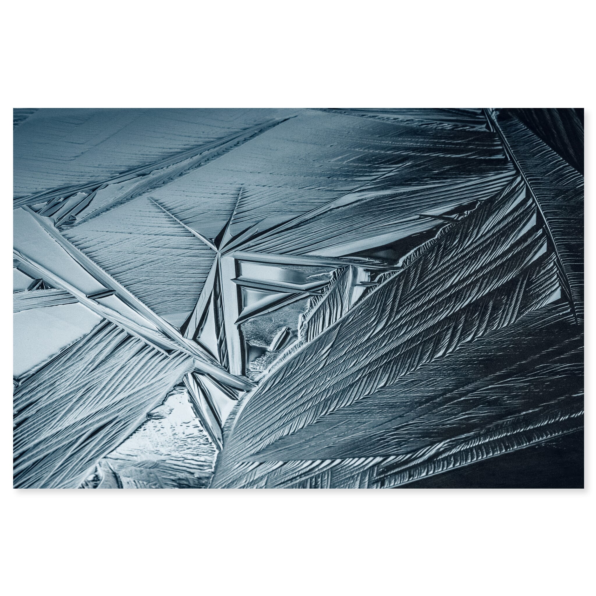 Fine art print of frozen lake surface with geometric ice structures in Germany