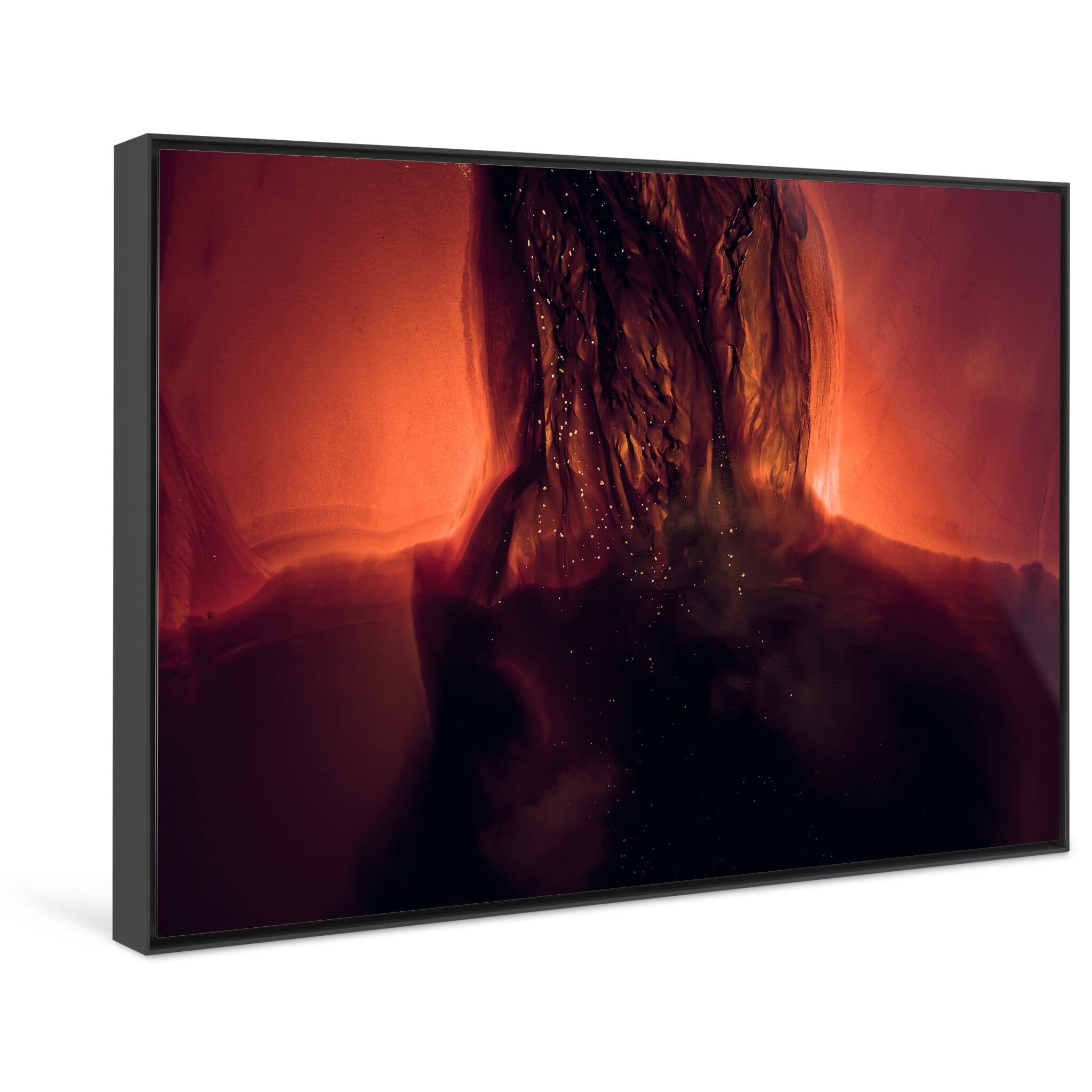 Framed photo print of otherworldly textures resembling Mars after terraforming