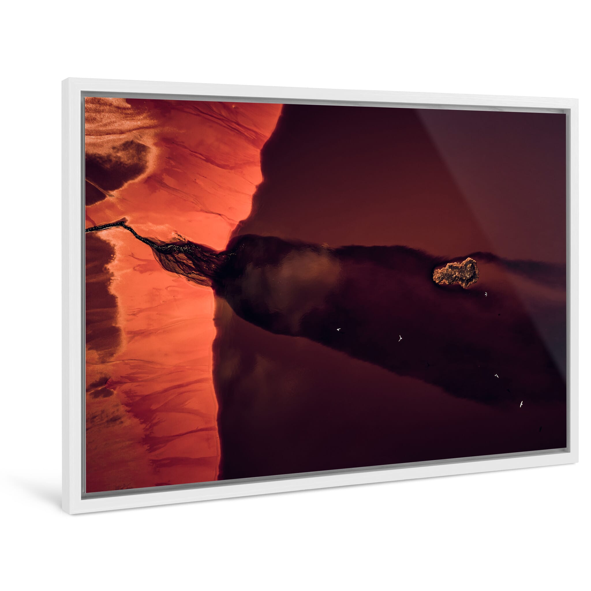 Framed photo print of a conceptual Mars environment with a bright sky