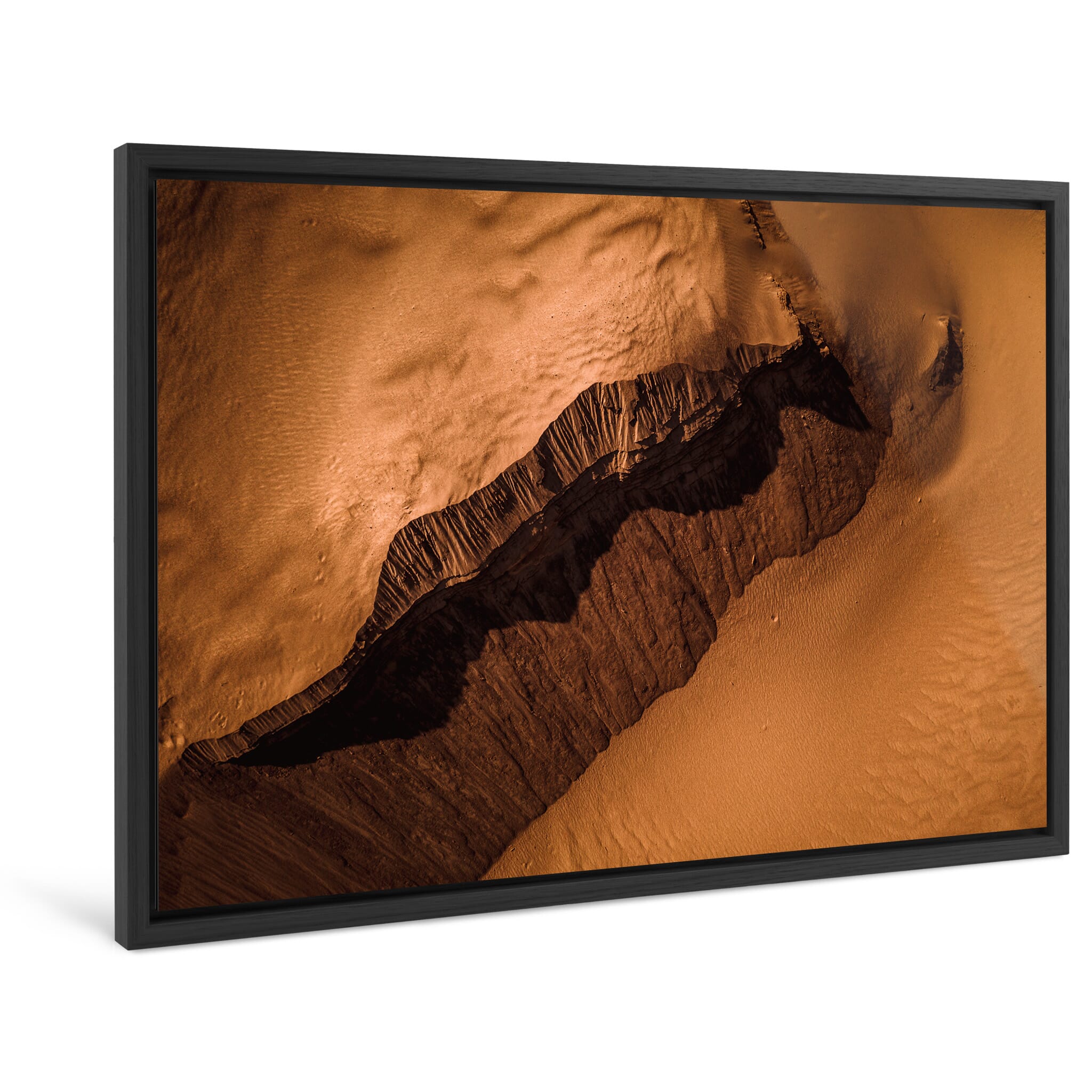 Framed photo print of subtle textures shaped by light and shadow