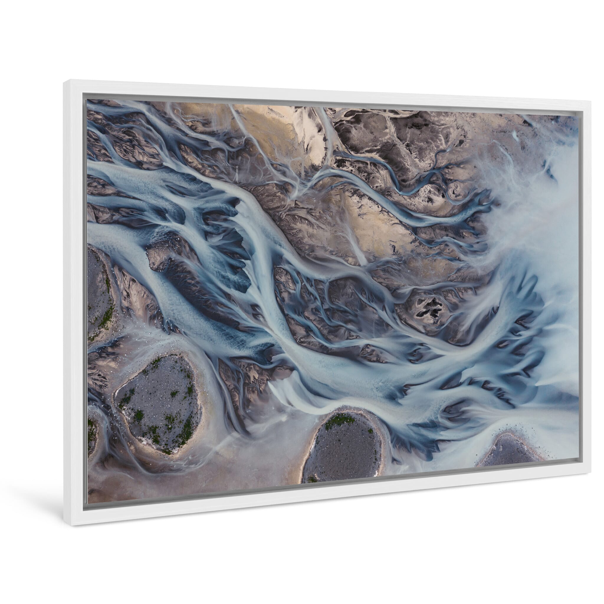 Framed photo print of dynamic color transitions near the Langjökull glacier