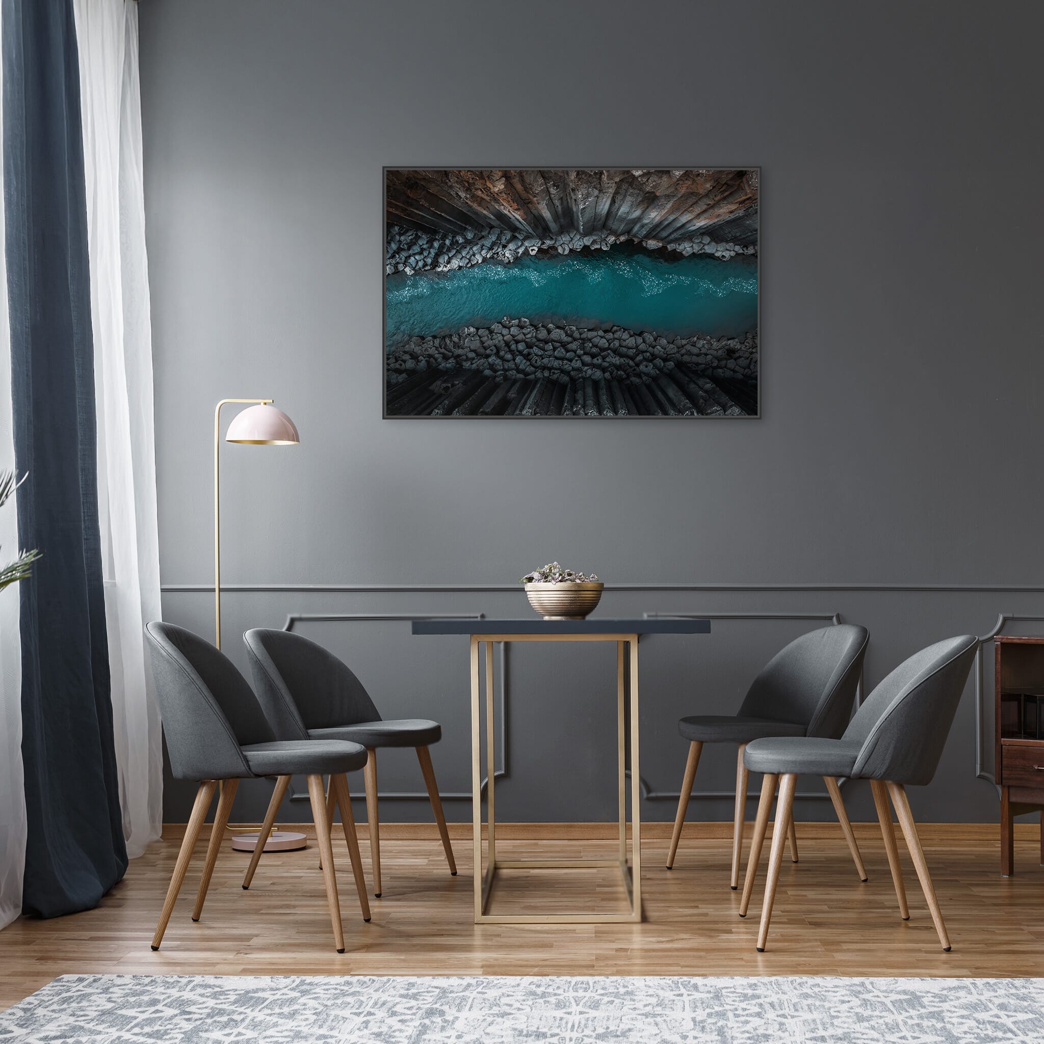 Interior design featuring photography prints by Jan Erik Waider