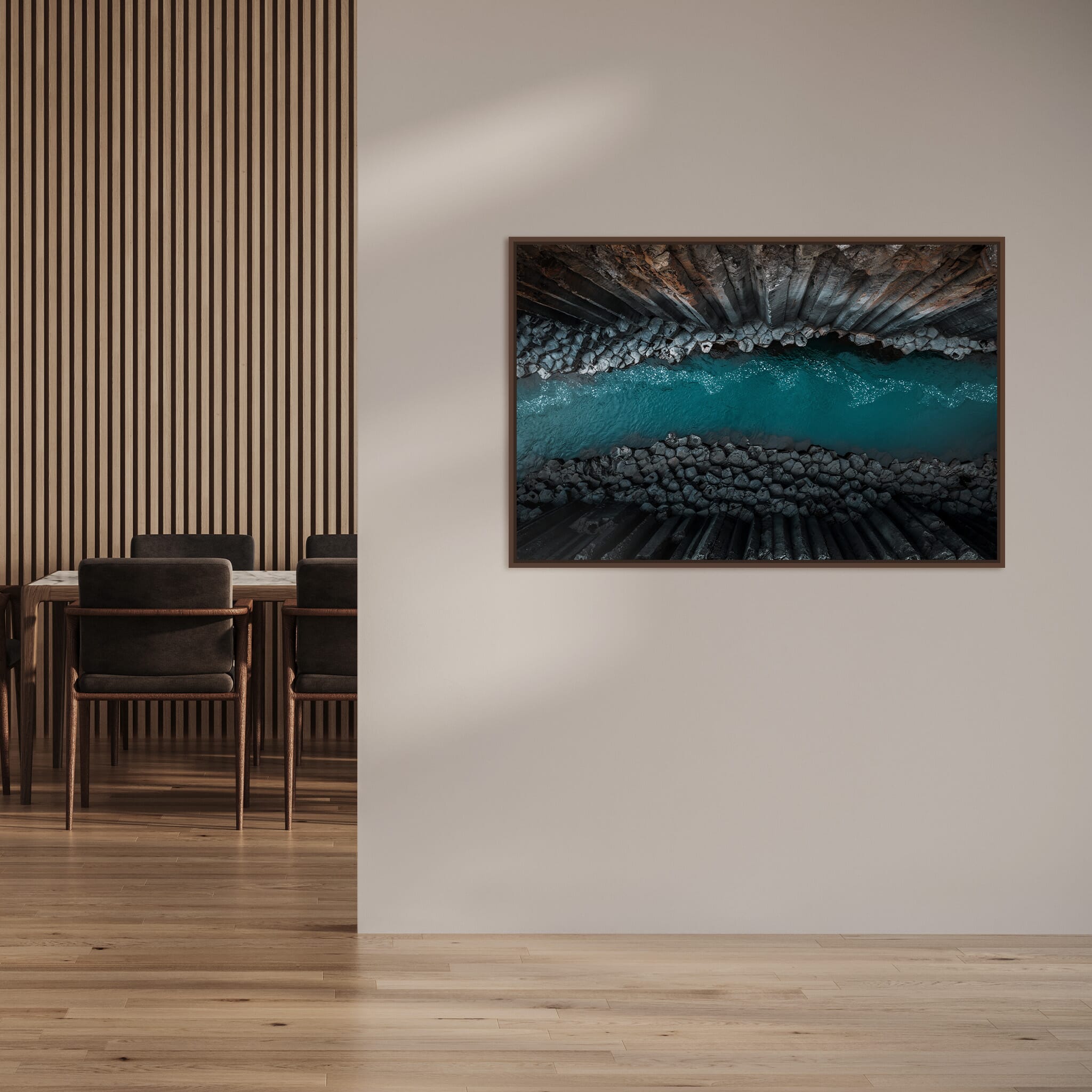 Modern Interior design featuring photography prints by Jan Erik Waider