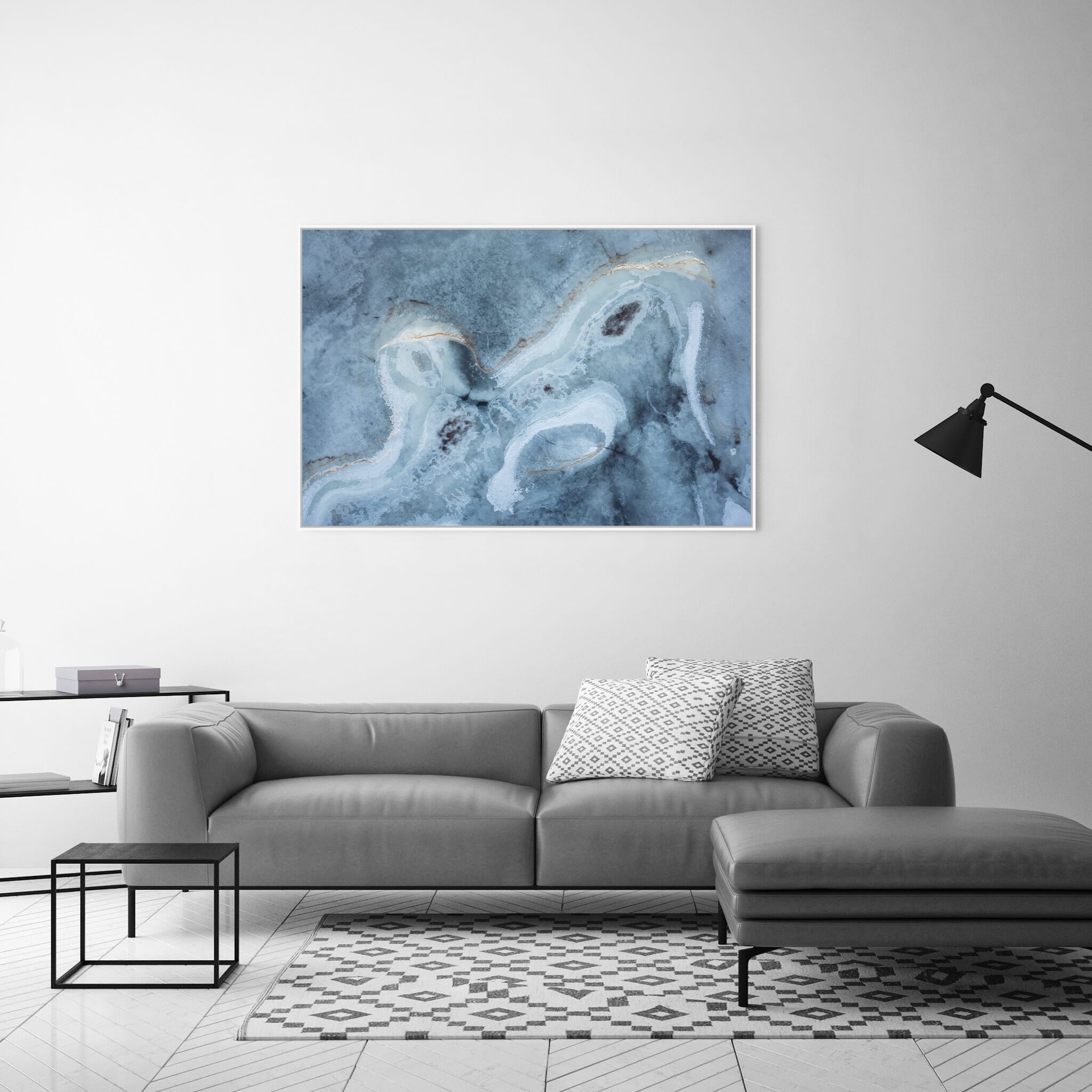 Modern room with framed landscape photography by Jan Erik Waider