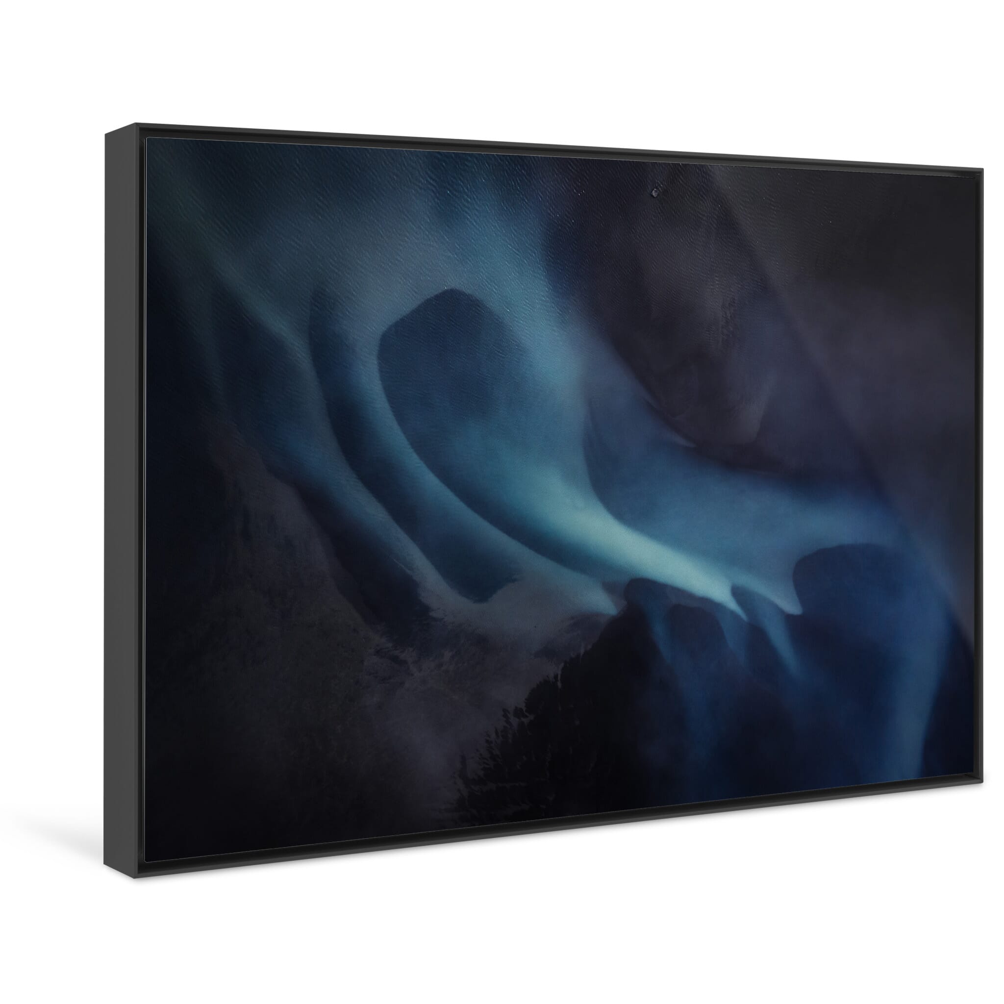 Framed photo print of atmospheric interplay between water and misty clouds