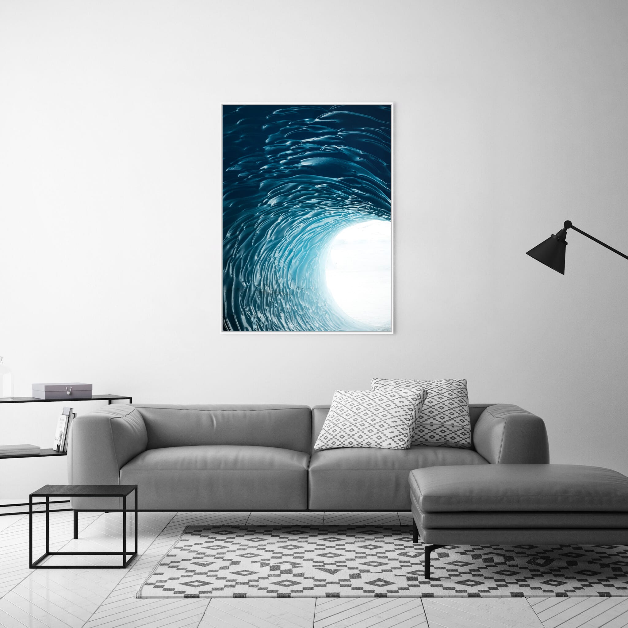 Modern room with framed landscape photography by Jan Erik Waider