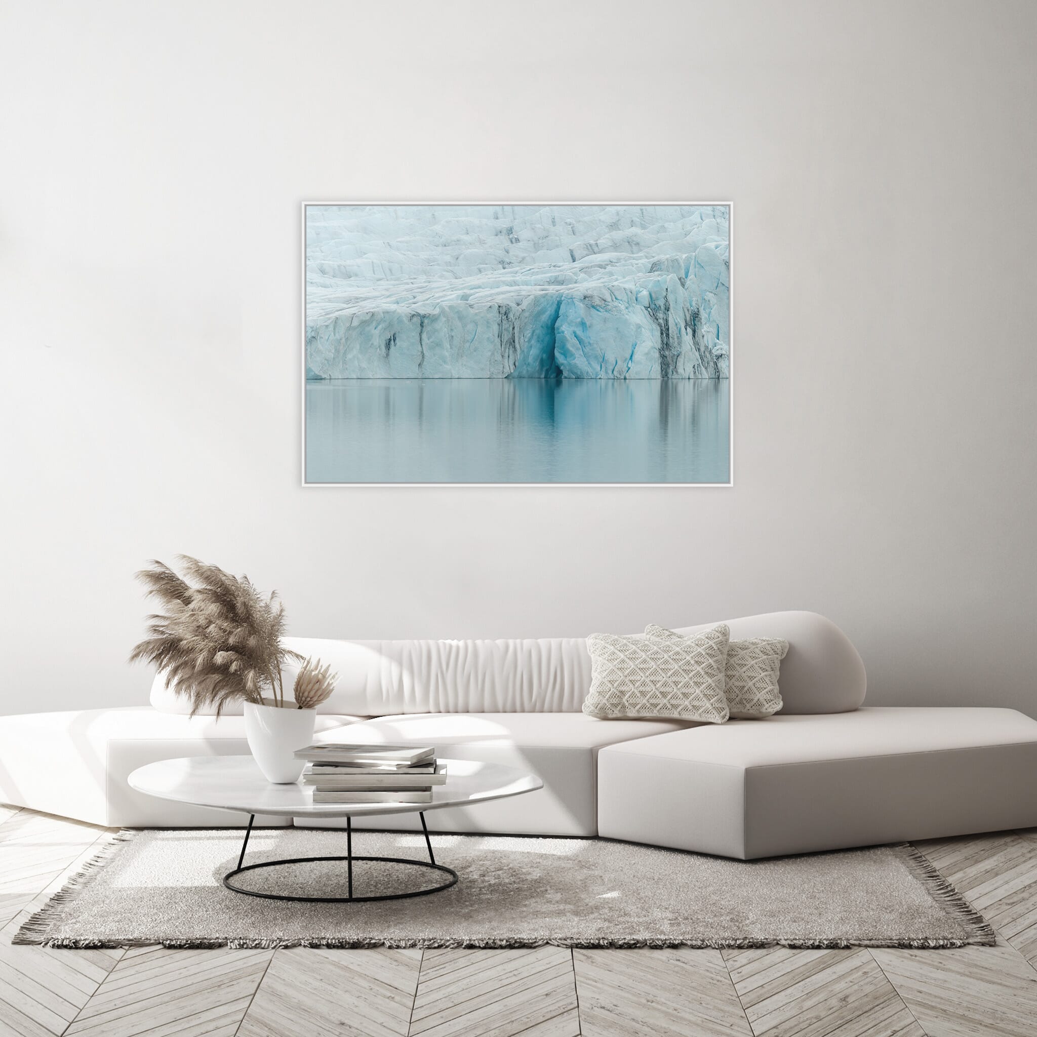 Modern room with framed landscape photography by Jan Erik Waider